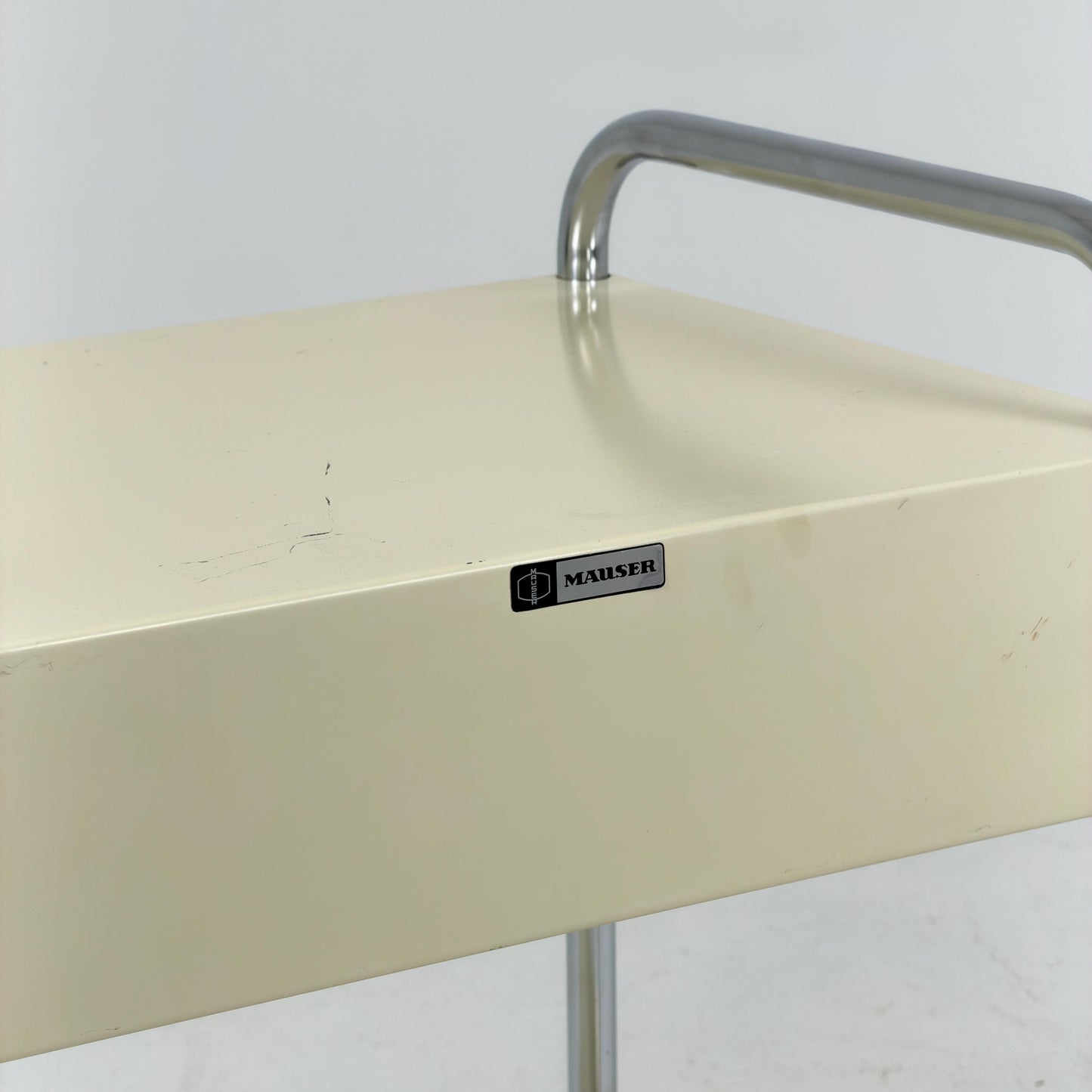 Mid-Century Mauser White Metal Trolley Cart, Germany 1970s – Bauhaus Industrial Design