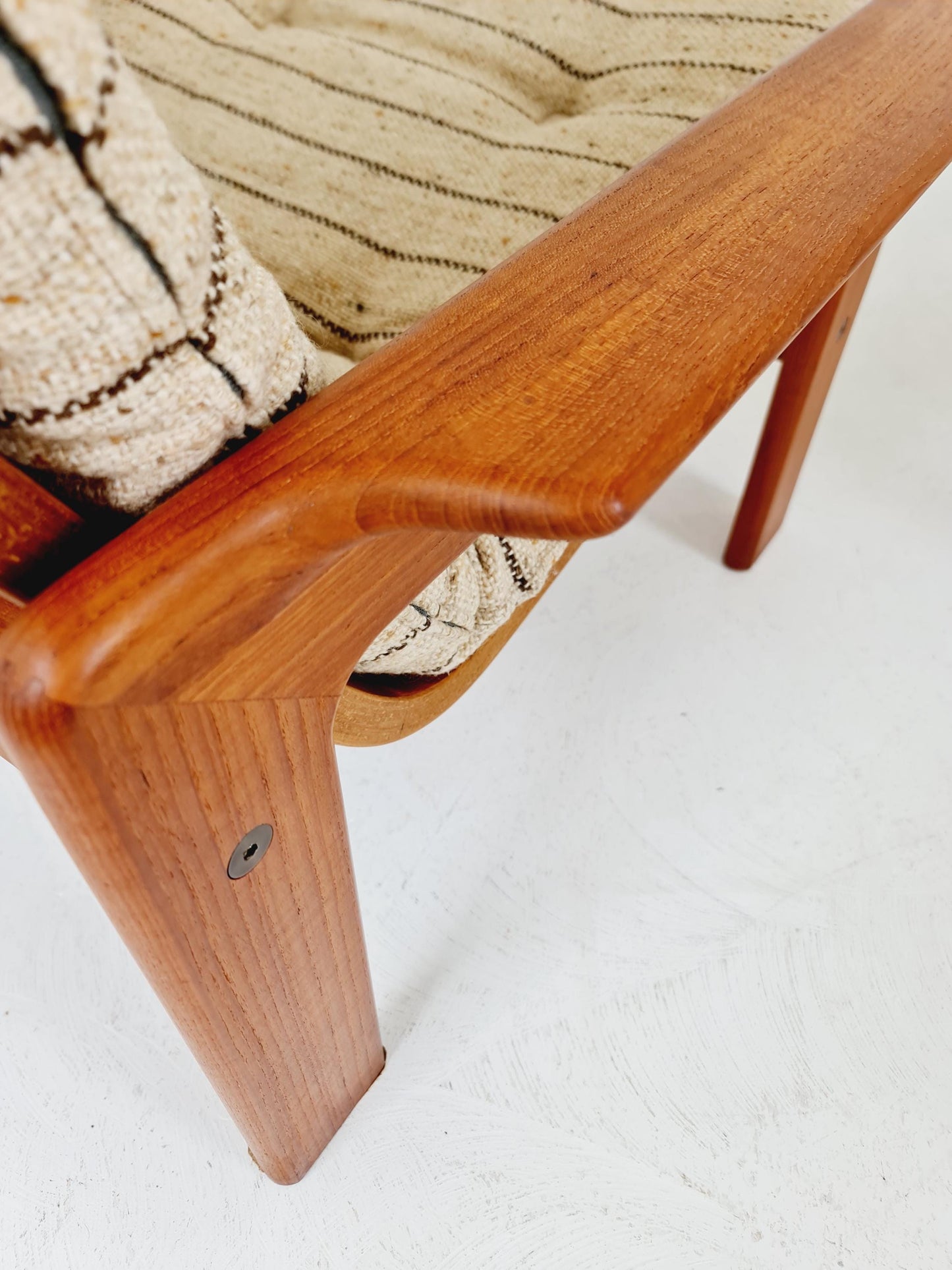 Mid century teak easy lounge chair with Ottoman by Arne Wahl Iversen for Komfort , 1960s