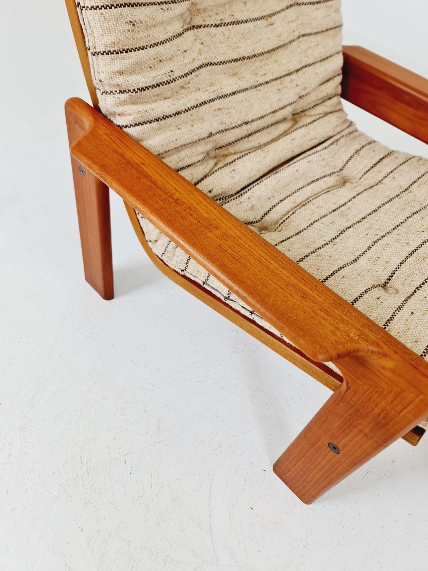 Mid century teak easy lounge chair with Ottoman by Arne Wahl Iversen for Komfort , 1960s