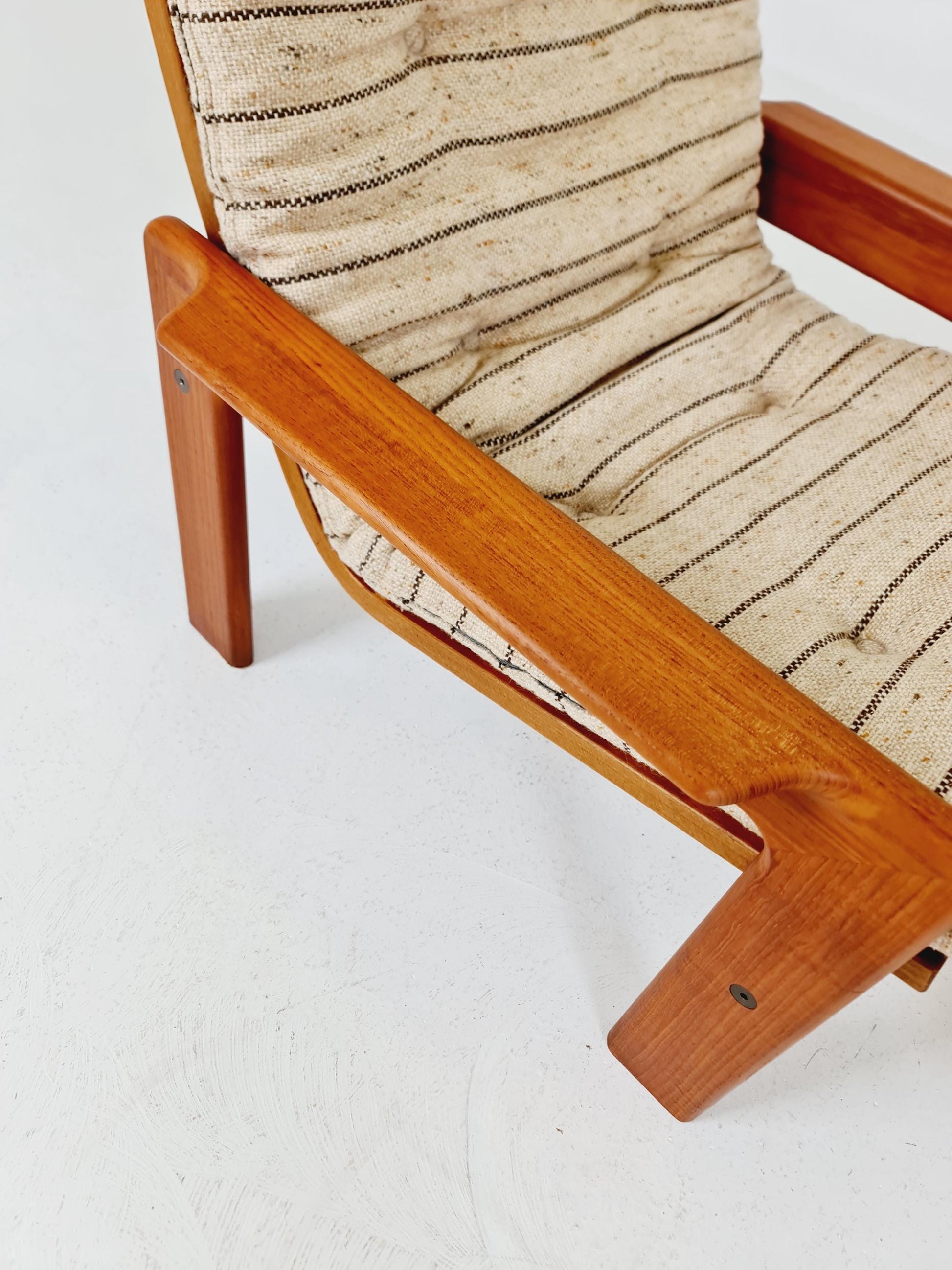Mid century teak easy lounge chair with Ottoman by Arne Wahl Iversen for Komfort , 1960s