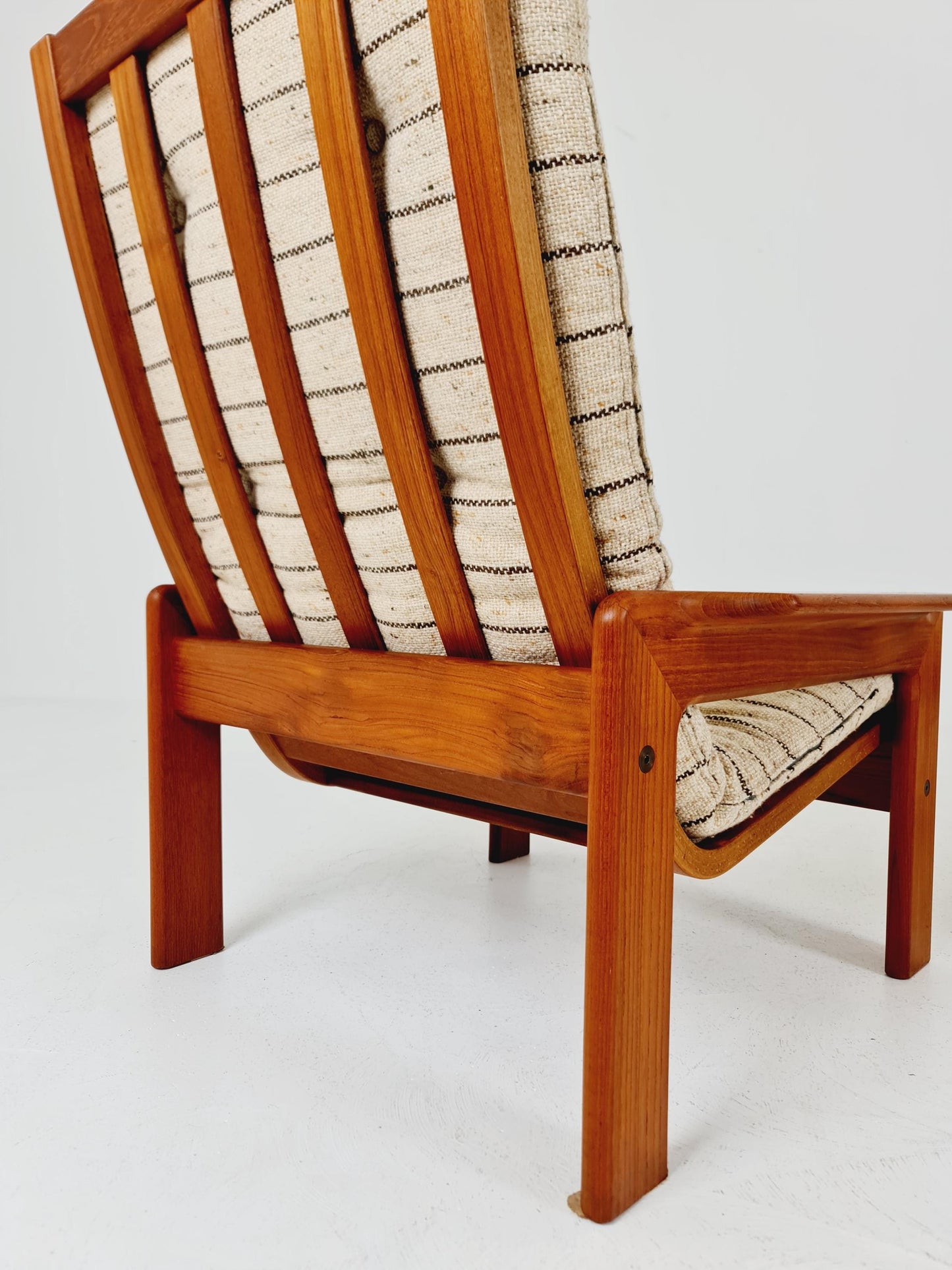 Mid century teak easy lounge chair with Ottoman by Arne Wahl Iversen for Komfort , 1960s