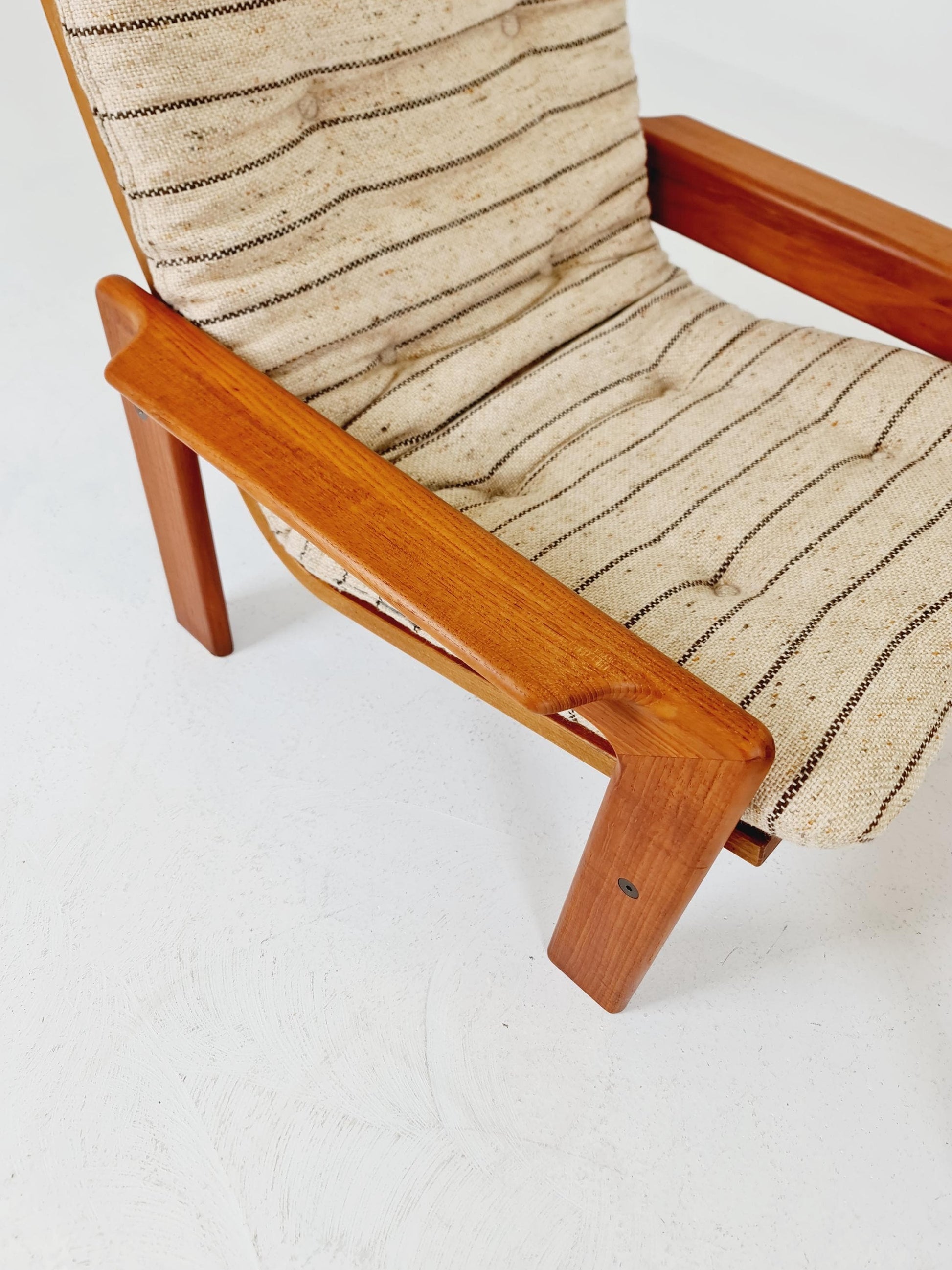 Mid century teak easy lounge chair with Ottoman by Arne Wahl Iversen for Komfort , 1960s
