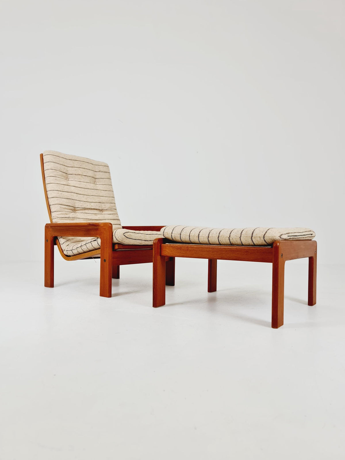 Mid century teak easy lounge chair with Ottoman by Arne Wahl Iversen for Komfort , 1960s