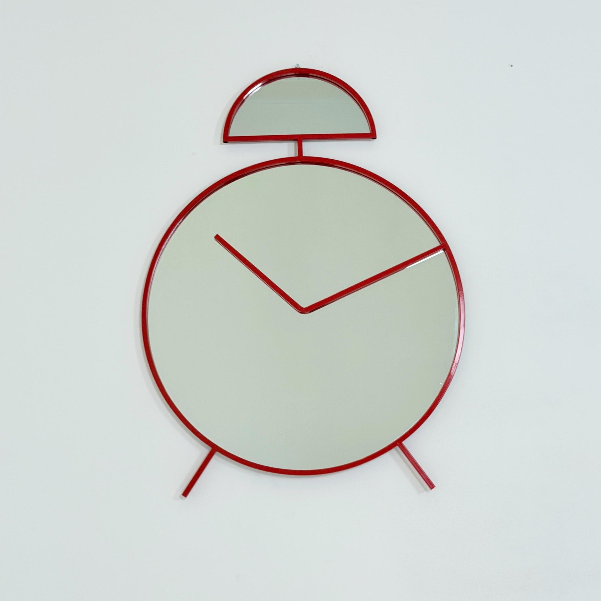 1 of 2 Mid-Century Pop Art Alarm Clock Wall Mirror by Pilm | 1970s Italy