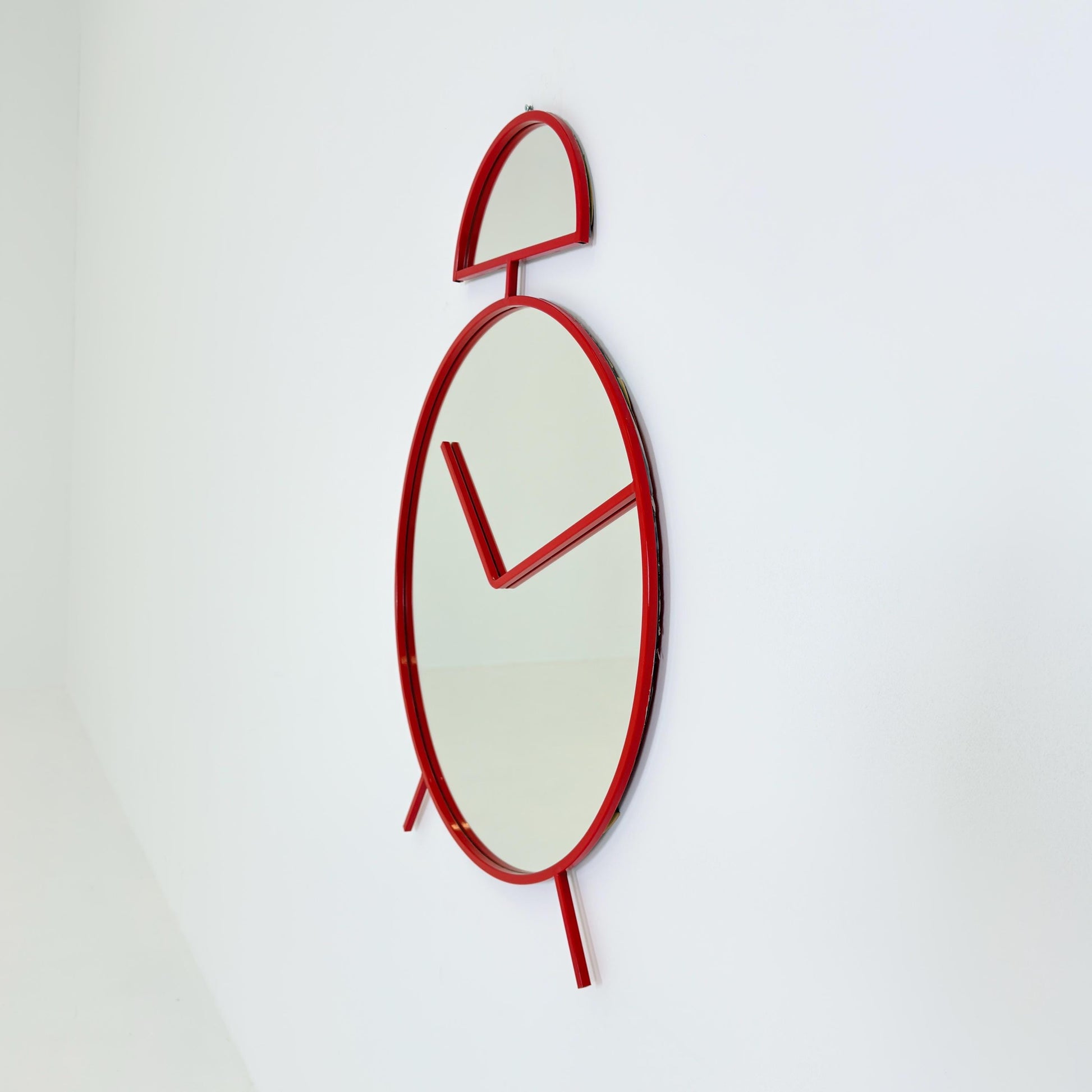 1 of 2 Mid-Century Pop Art Alarm Clock Wall Mirror by Pilm | 1970s Italy