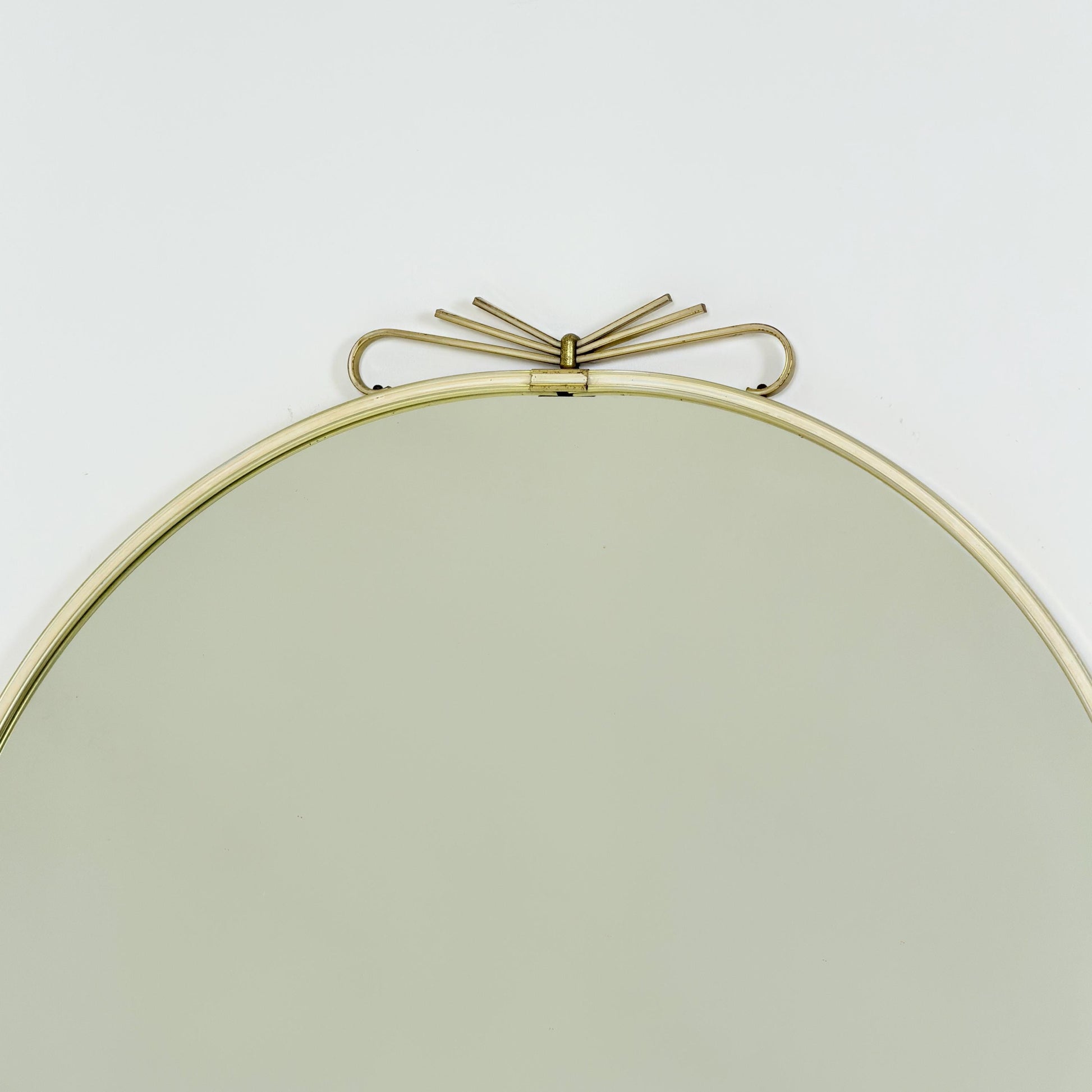 Mid-Century Modern Brass Wall Mirror by Lenz, Lenzgold, 1960s Germany