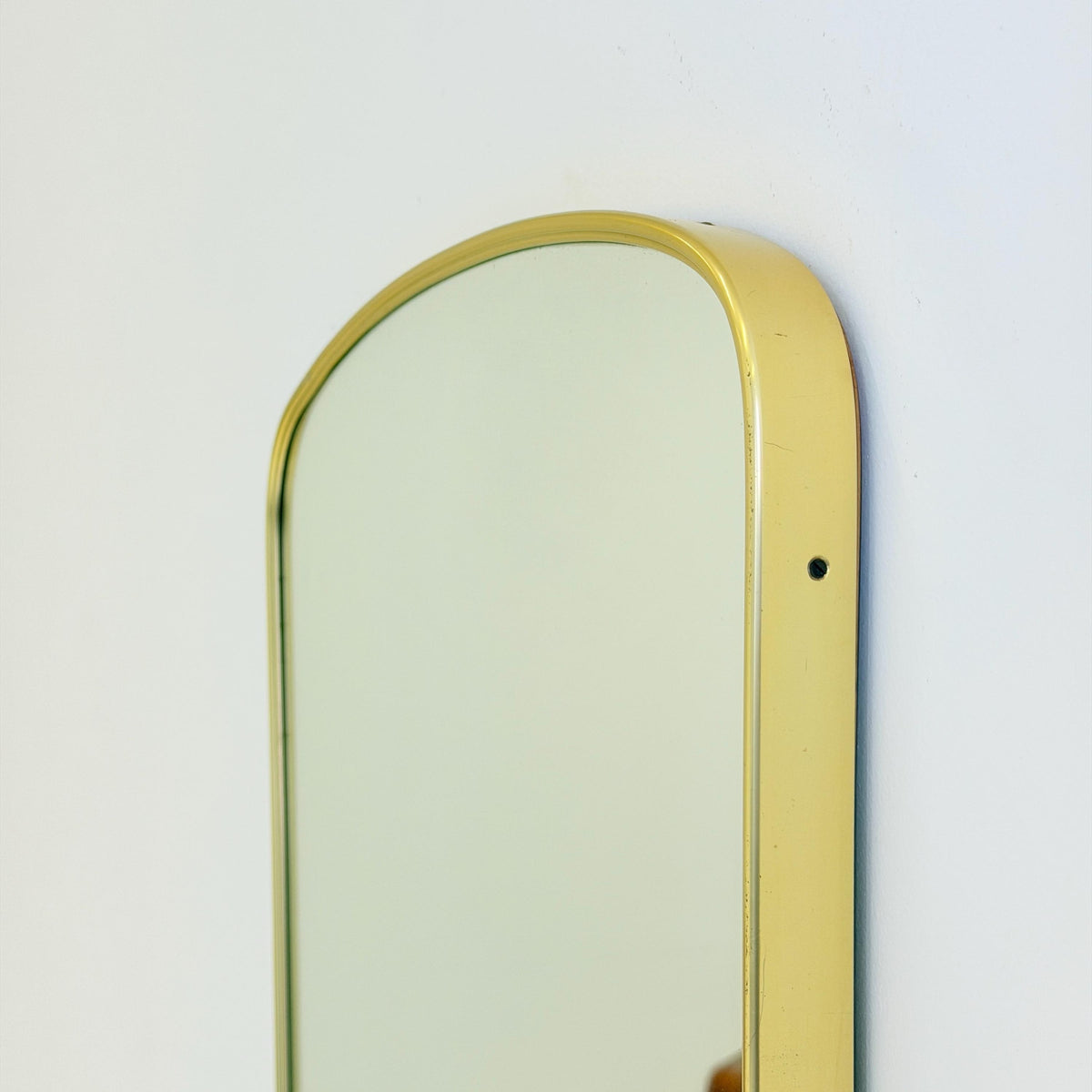 Rare Mid-Century Modern brass kidney Wall Mirror – by Arax zierspiegep western Germany, 1960s