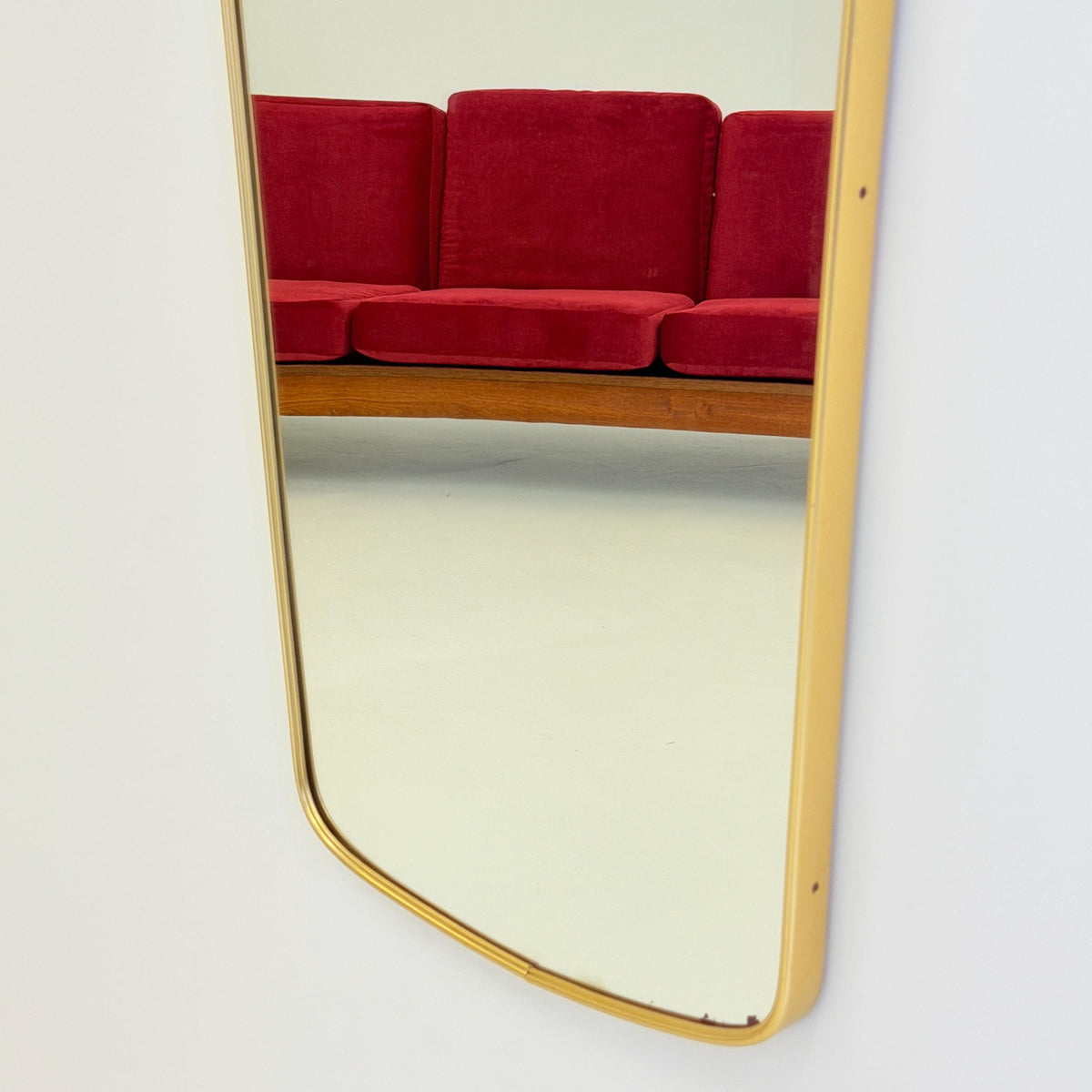 Rare Mid-Century Modern brass kidney Wall Mirror – by Arax zierspiegep western Germany, 1960s