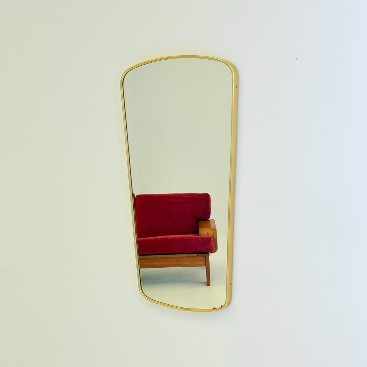 Rare Mid-Century Modern brass kidney Wall Mirror – by Arax zierspiegep western Germany, 1960s