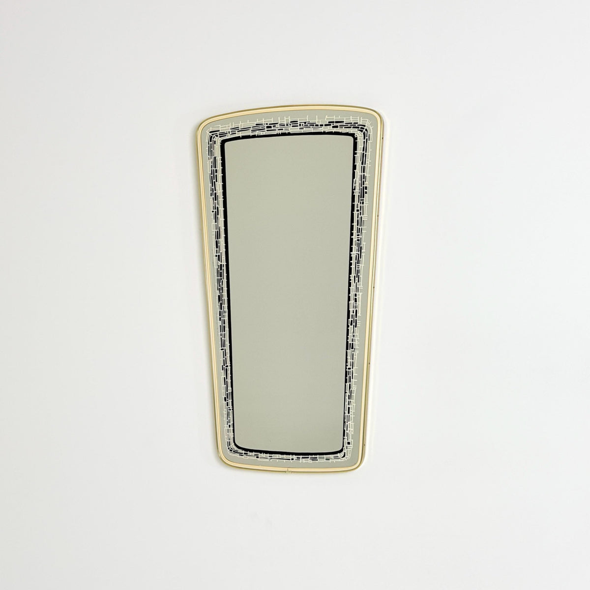 Rare Mid-Century Modern Wall Mirror with Black Mosaic Glass Detail, Germany 1960s