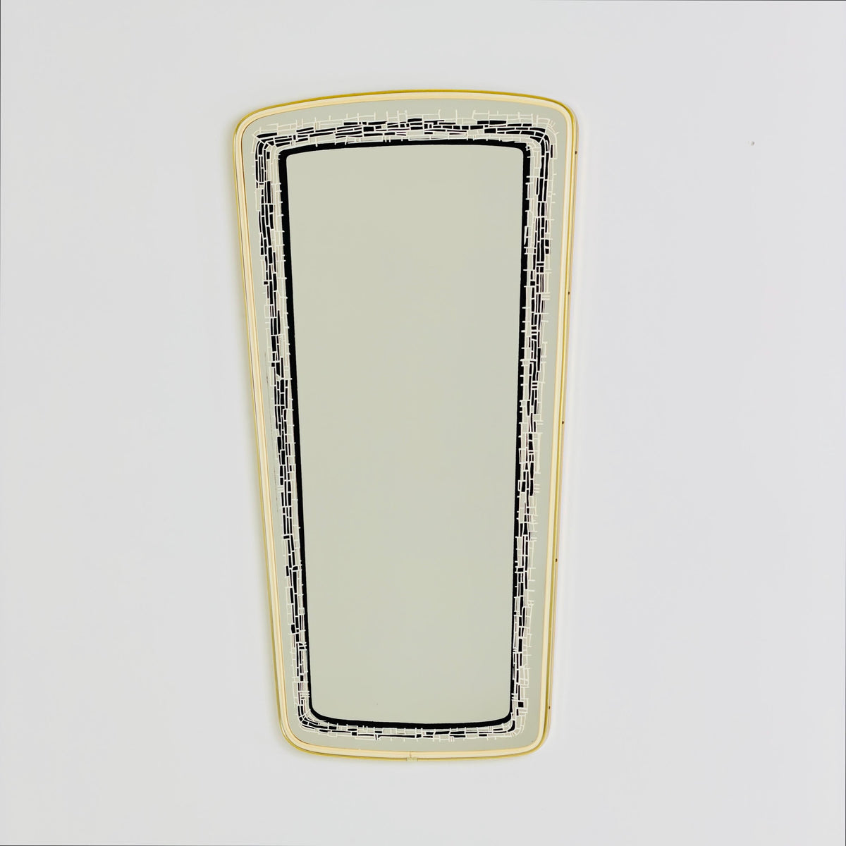 Rare Mid-Century Modern Wall Mirror with Black Mosaic Glass Detail, Germany 1960s