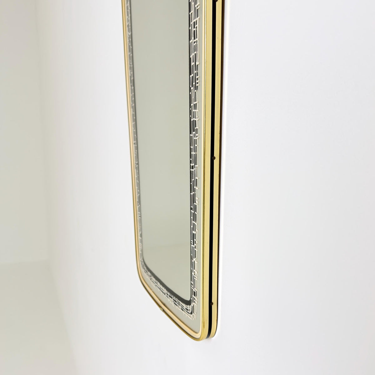 Rare Mid-Century Modern Wall Mirror with Black Mosaic Glass Detail, Germany 1960s