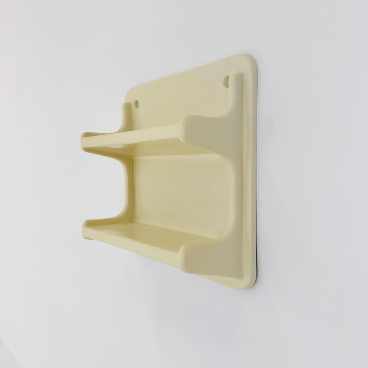 Rare Mid-Century Space Age Wall Shelf by Jean Paul Emonds-Alt, 1970s France, Cream Fiberglass, Thermoformed Plastic