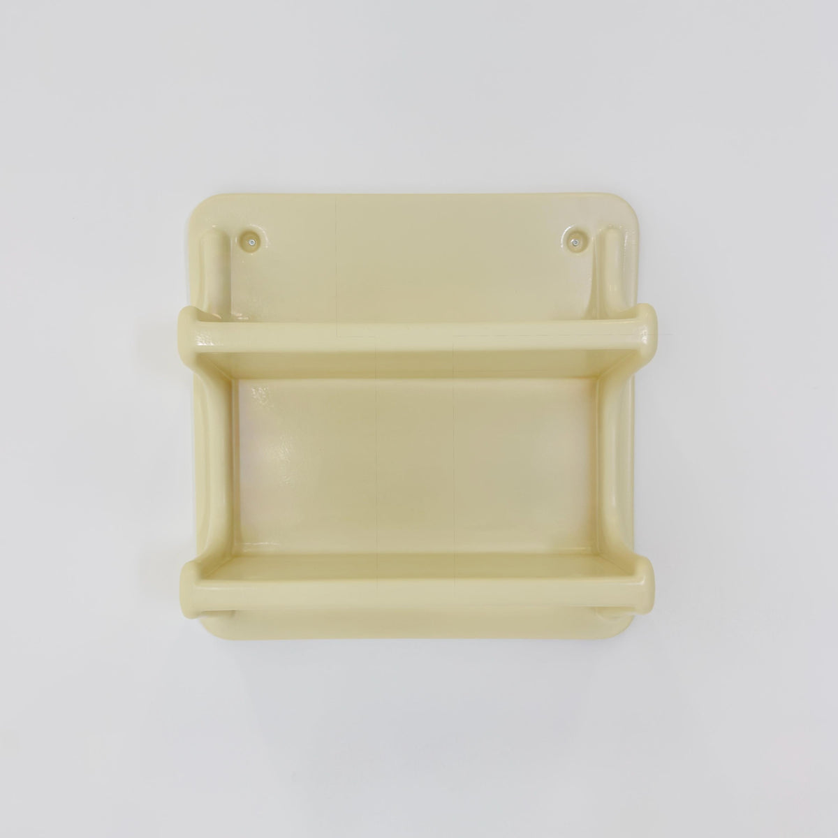 Rare Mid-Century Space Age Wall Shelf by Jean Paul Emonds-Alt, 1970s France, Cream Fiberglass, Thermoformed Plastic