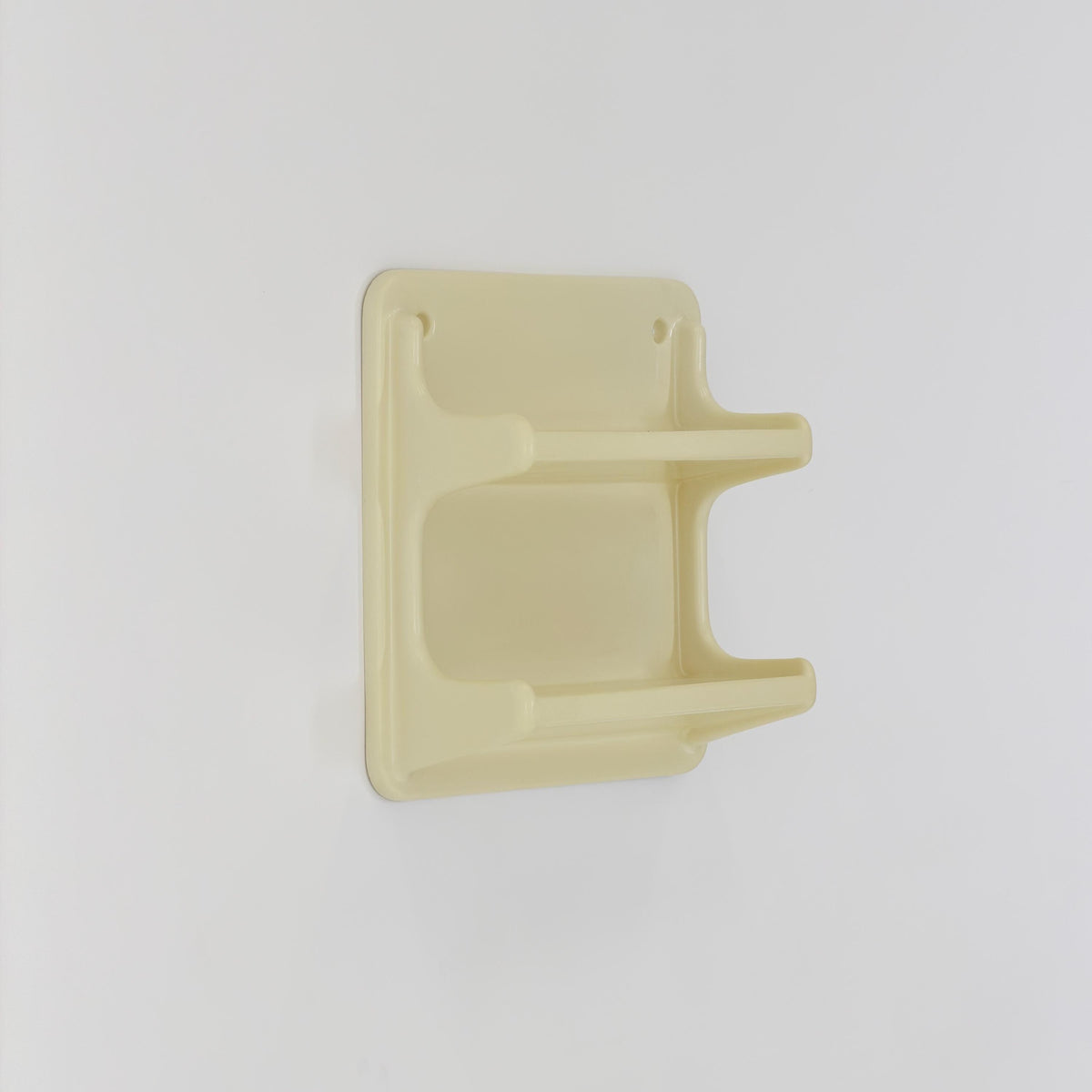 Rare Mid-Century Space Age Wall Shelf by Jean Paul Emonds-Alt, 1970s France, Cream Fiberglass, Thermoformed Plastic