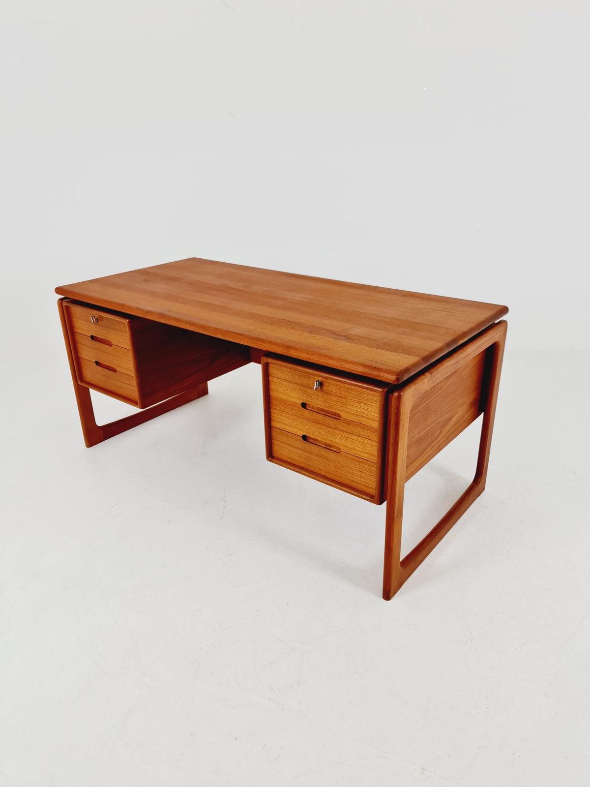 Rare Danish Solid Teak Desk by Dyrlund Møbelfabrik, 1960s