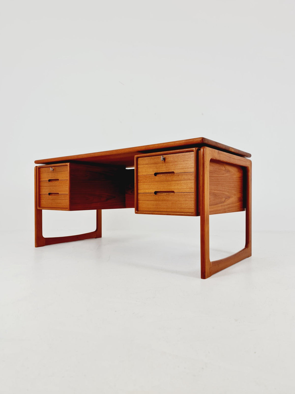 Rare Danish Solid Teak Desk by Dyrlund Møbelfabrik, 1960s