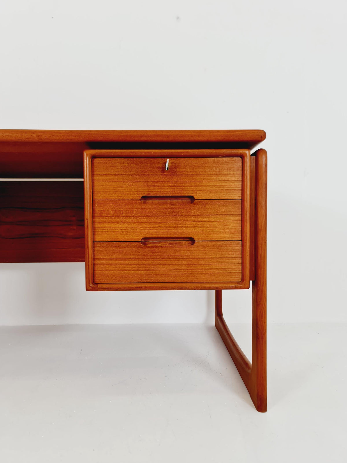Rare Danish Solid Teak Desk by Dyrlund Møbelfabrik, 1960s
