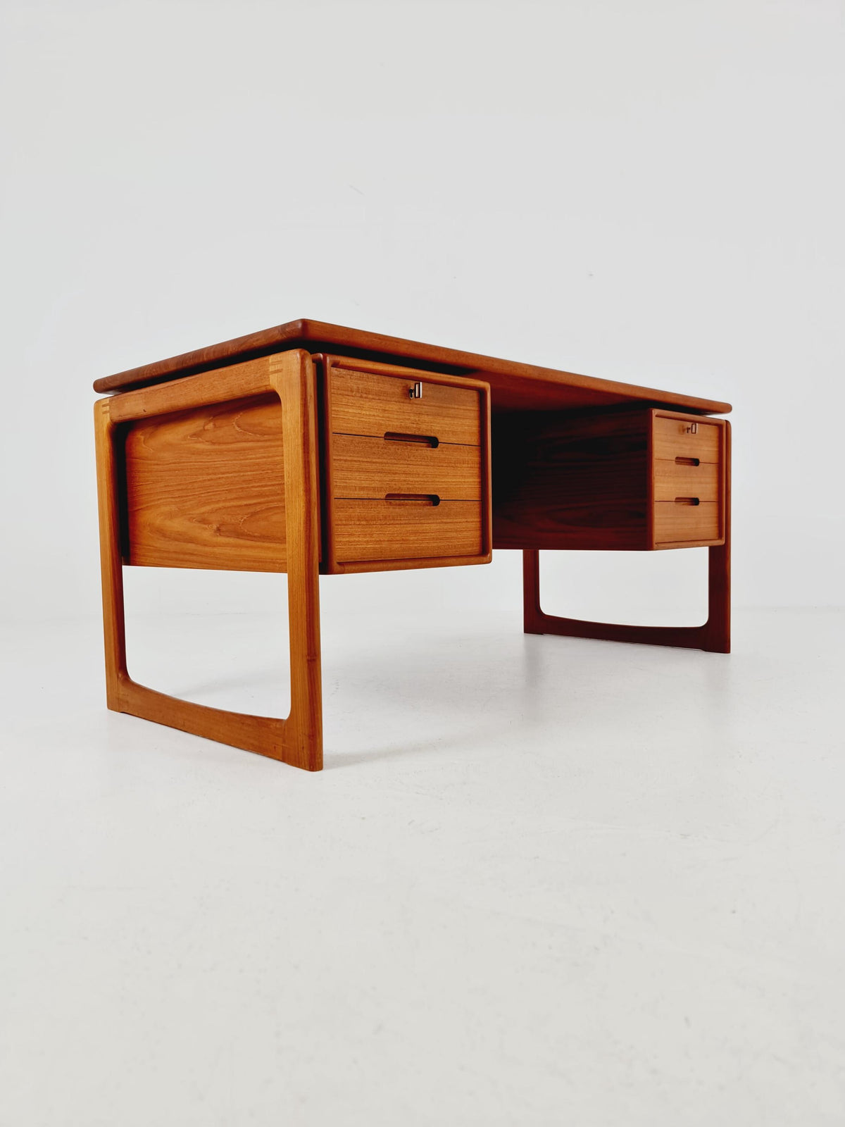 Rare Danish Solid Teak Desk by Dyrlund Møbelfabrik, 1960s