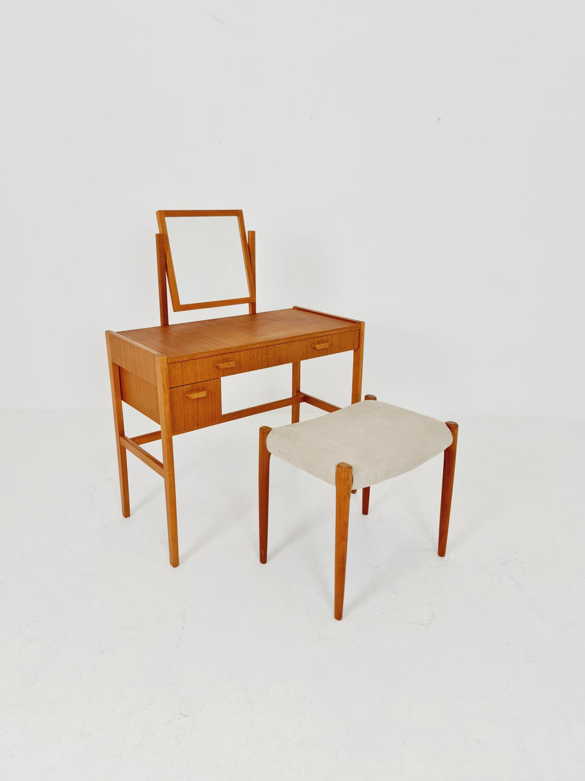 Mid Century Modern Danish Teak vanity table make up table , 1960s