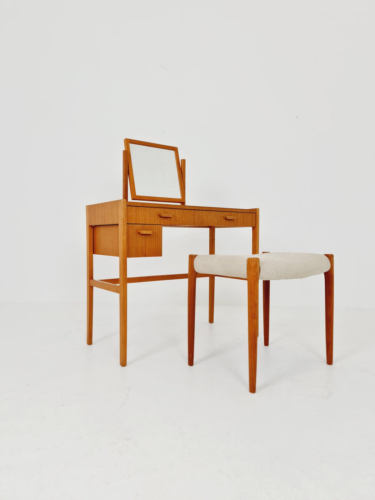 Mid Century Modern Danish Teak vanity table make up table , 1960s