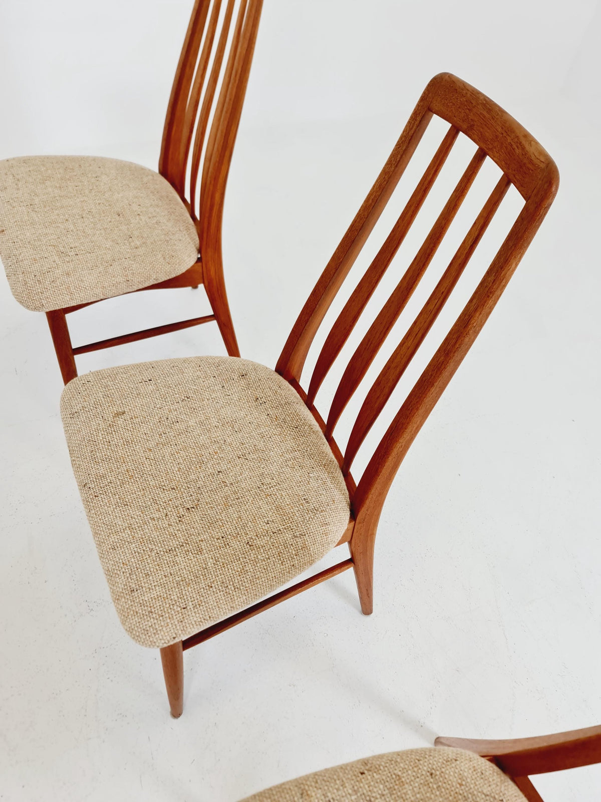 Midcentury teak Dining Eva chairs by Niels Koefoed for Koefoeds Hornslet 1960s, set of 6