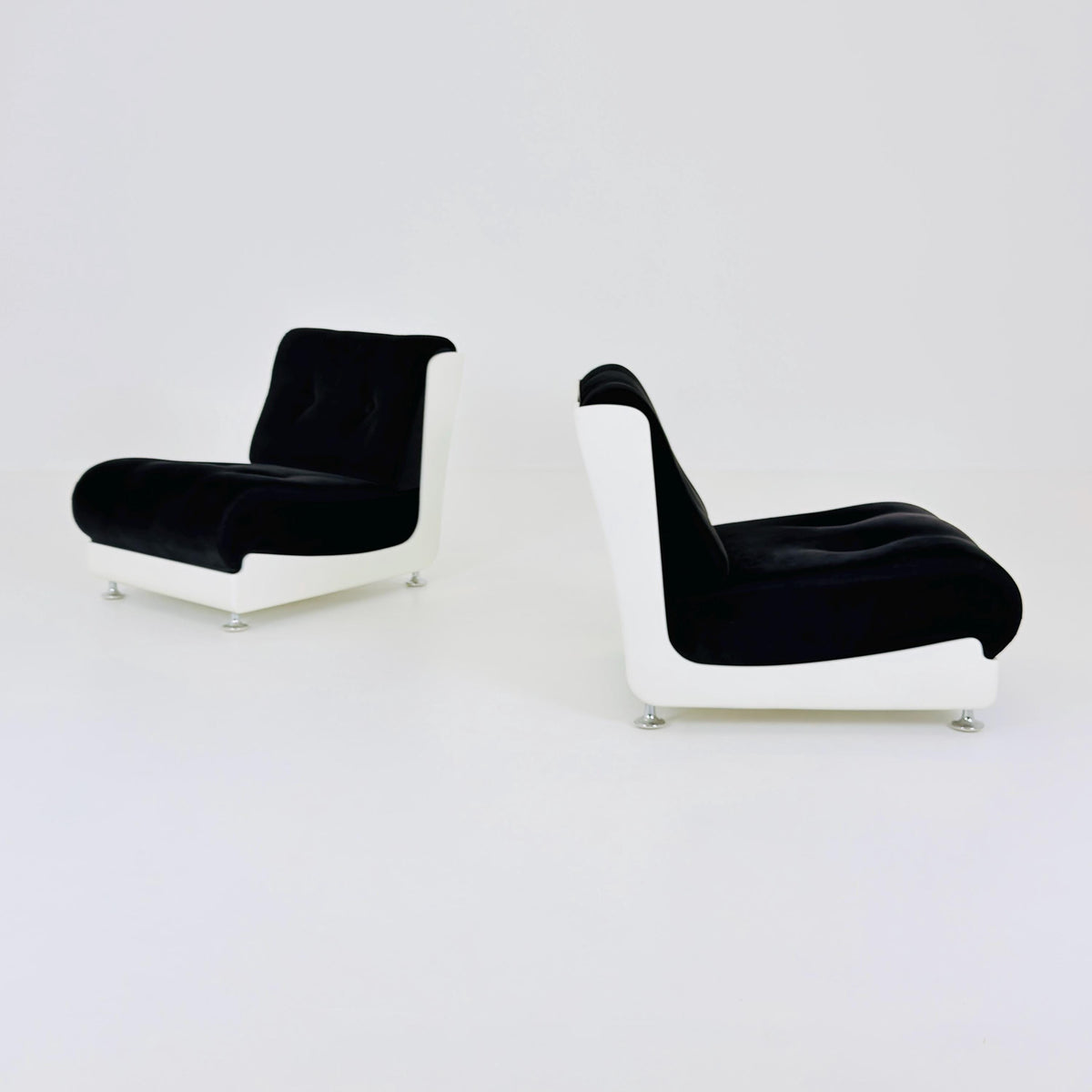 Set of 6 Rare Mid-Century Space Age Modular Lounge Chairs by Mario Bellini for Roche Bobois, 1970s Italy
