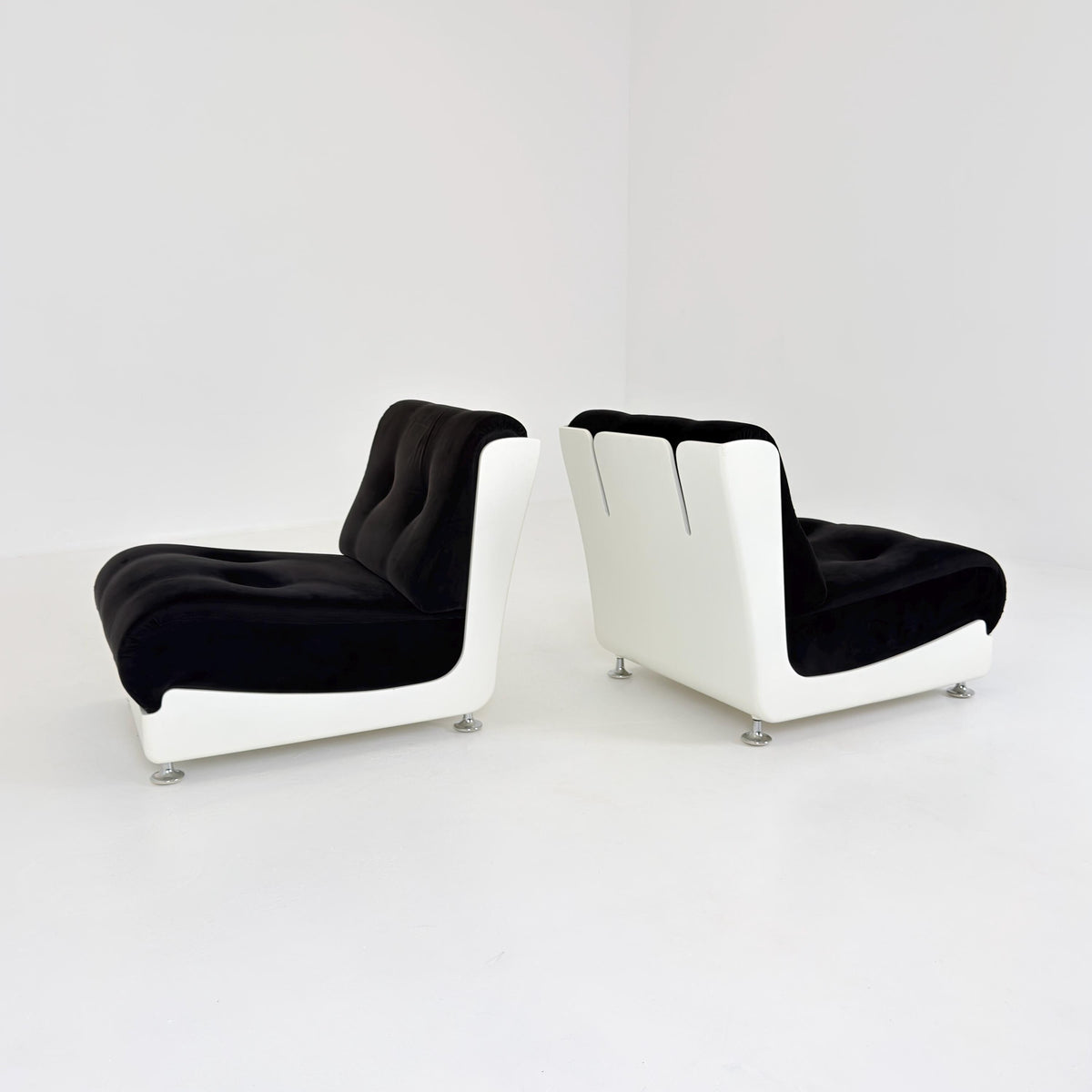 Set of 6 Rare Mid-Century Space Age Modular Lounge Chairs by Mario Bellini for Roche Bobois, 1970s Italy