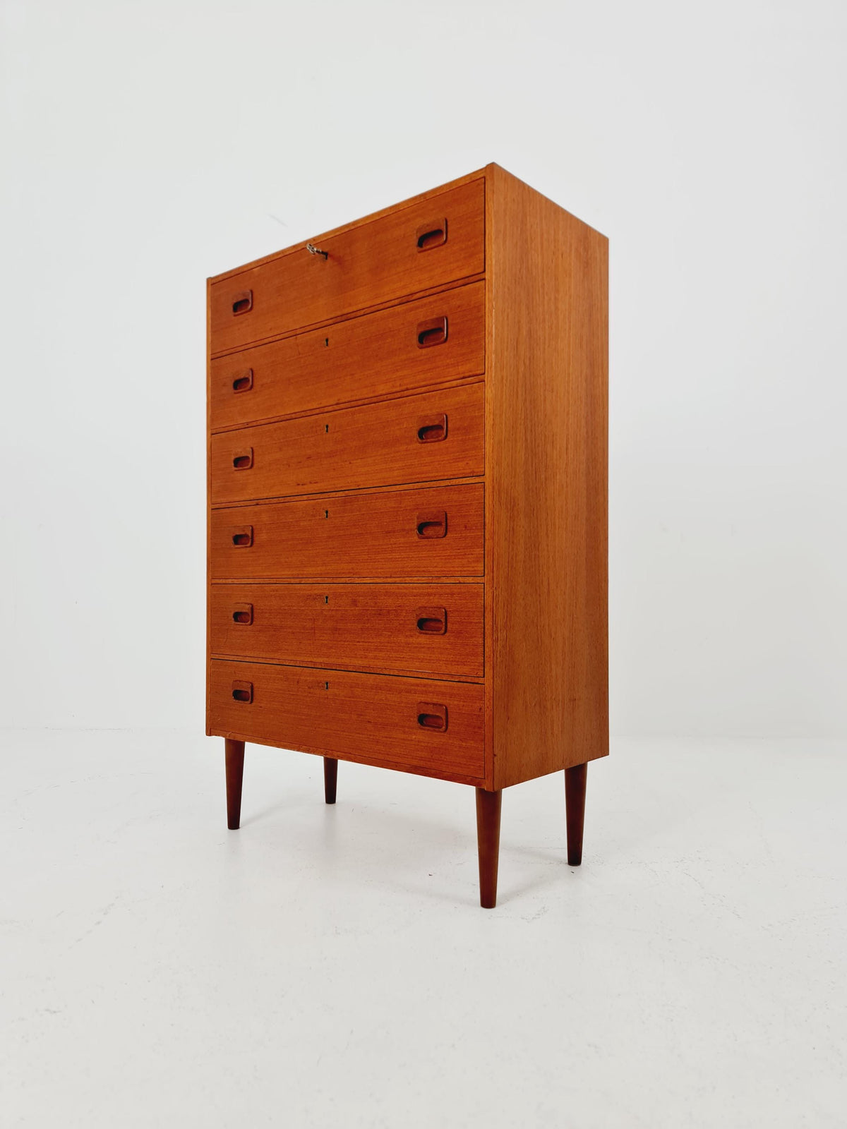 Midcentury danish design chest of drawers / drawer dresser /6 drawers cabinet By Ejsing Möbelfabrik 1960s