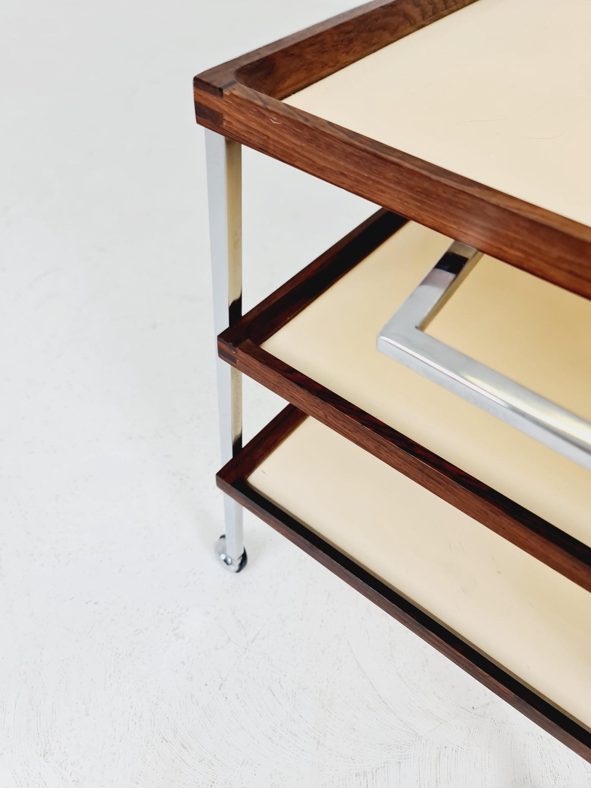 Rare Vintage Danish mid century trolley bar cart by Poul Nørreklit for cabinetmaker E. Pedersen 1960s