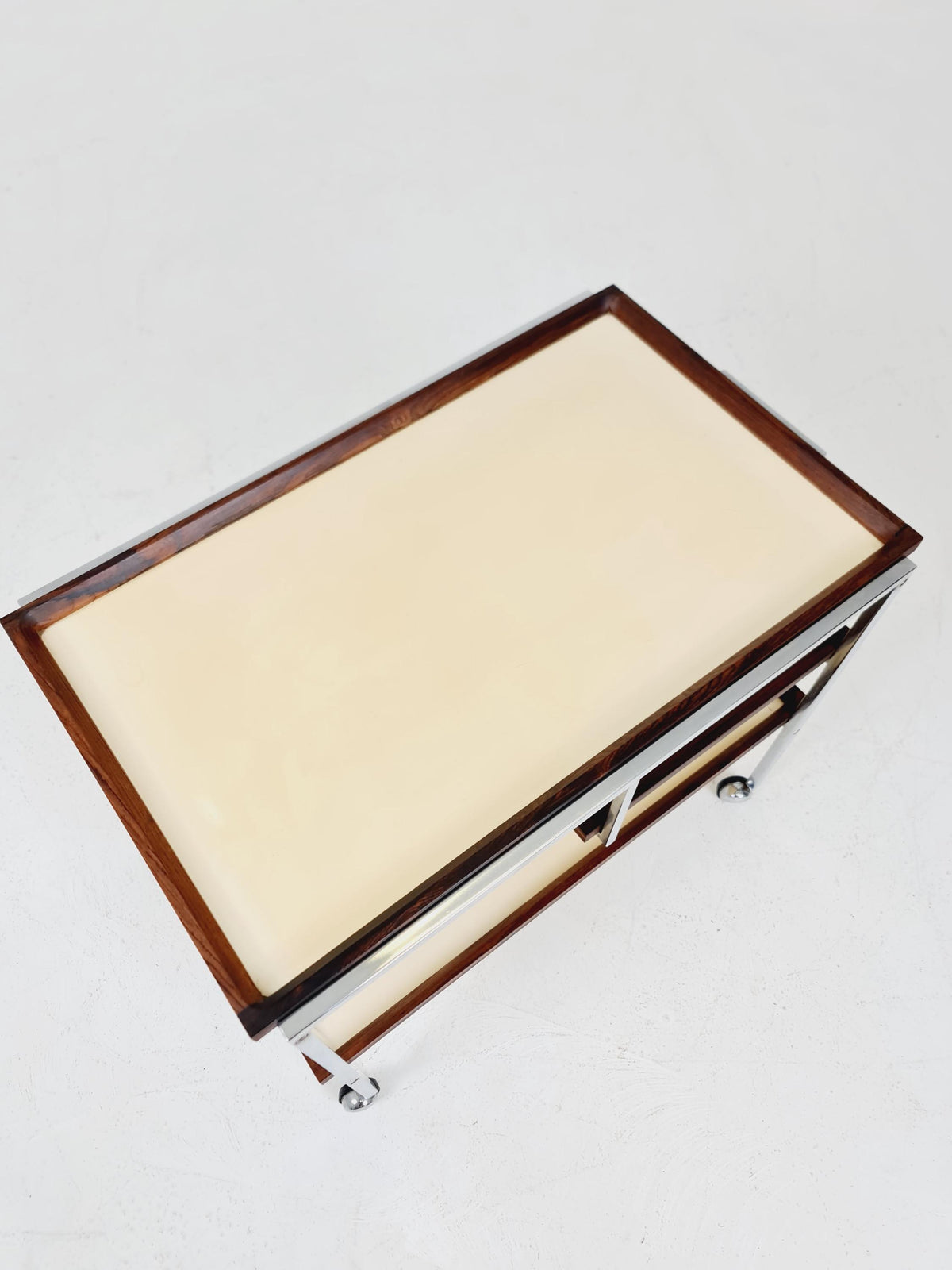 Rare Vintage Danish mid century trolley bar cart by Poul Nørreklit for cabinetmaker E. Pedersen 1960s