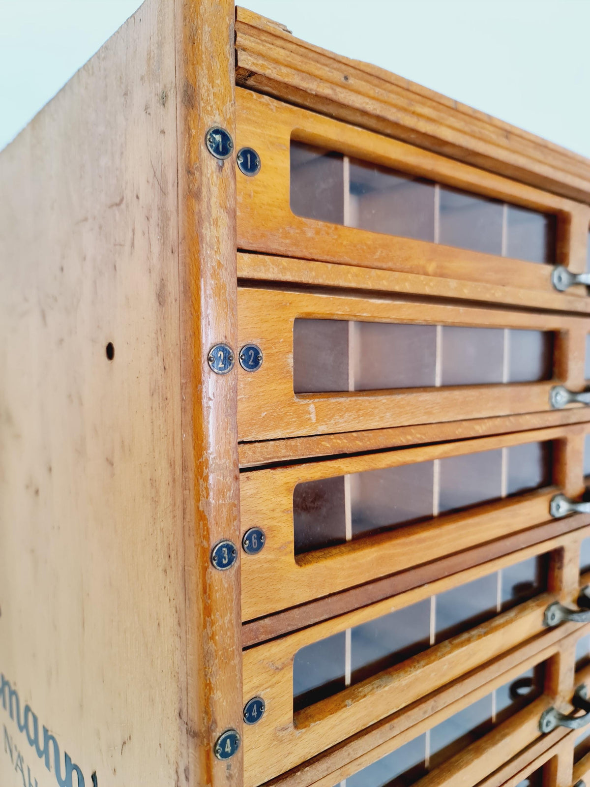 Mid century Bauhaus German Haberdashery cabinet in Wood , 1930s