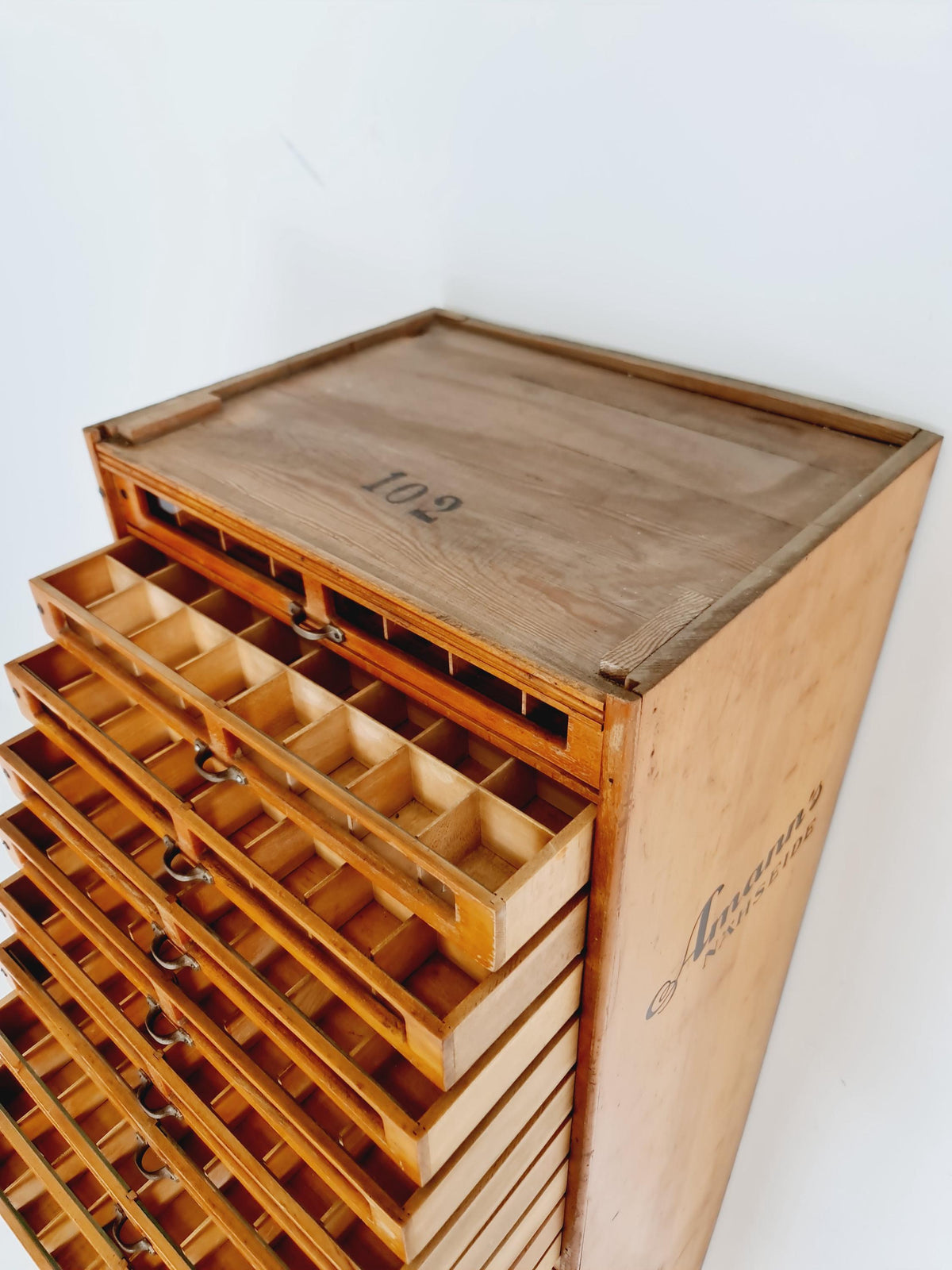 Mid century Bauhaus German Haberdashery cabinet in Wood , 1930s