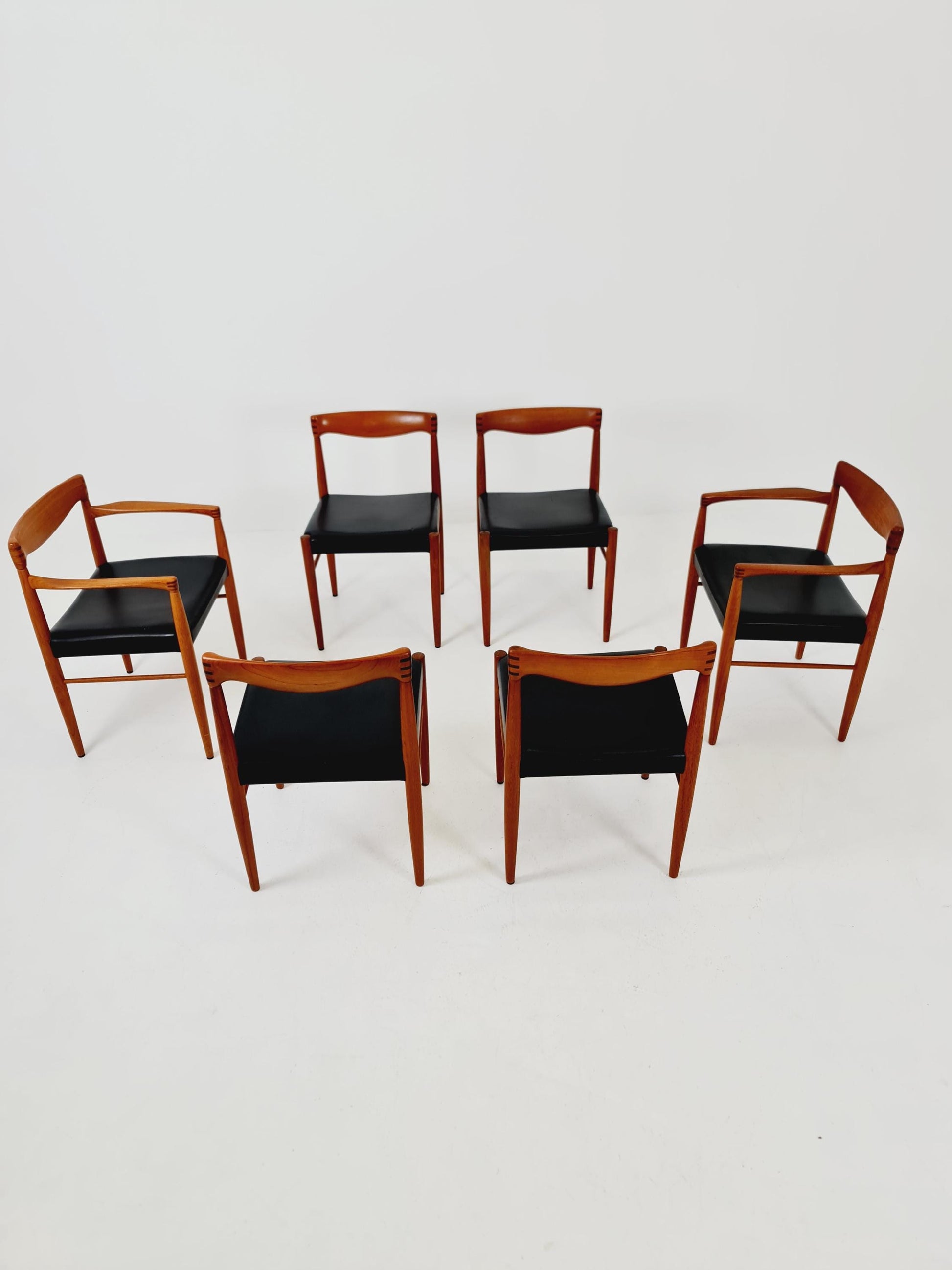Danish teak dining chairs by H. W. Klein for Bramin, 1960s, set of 6