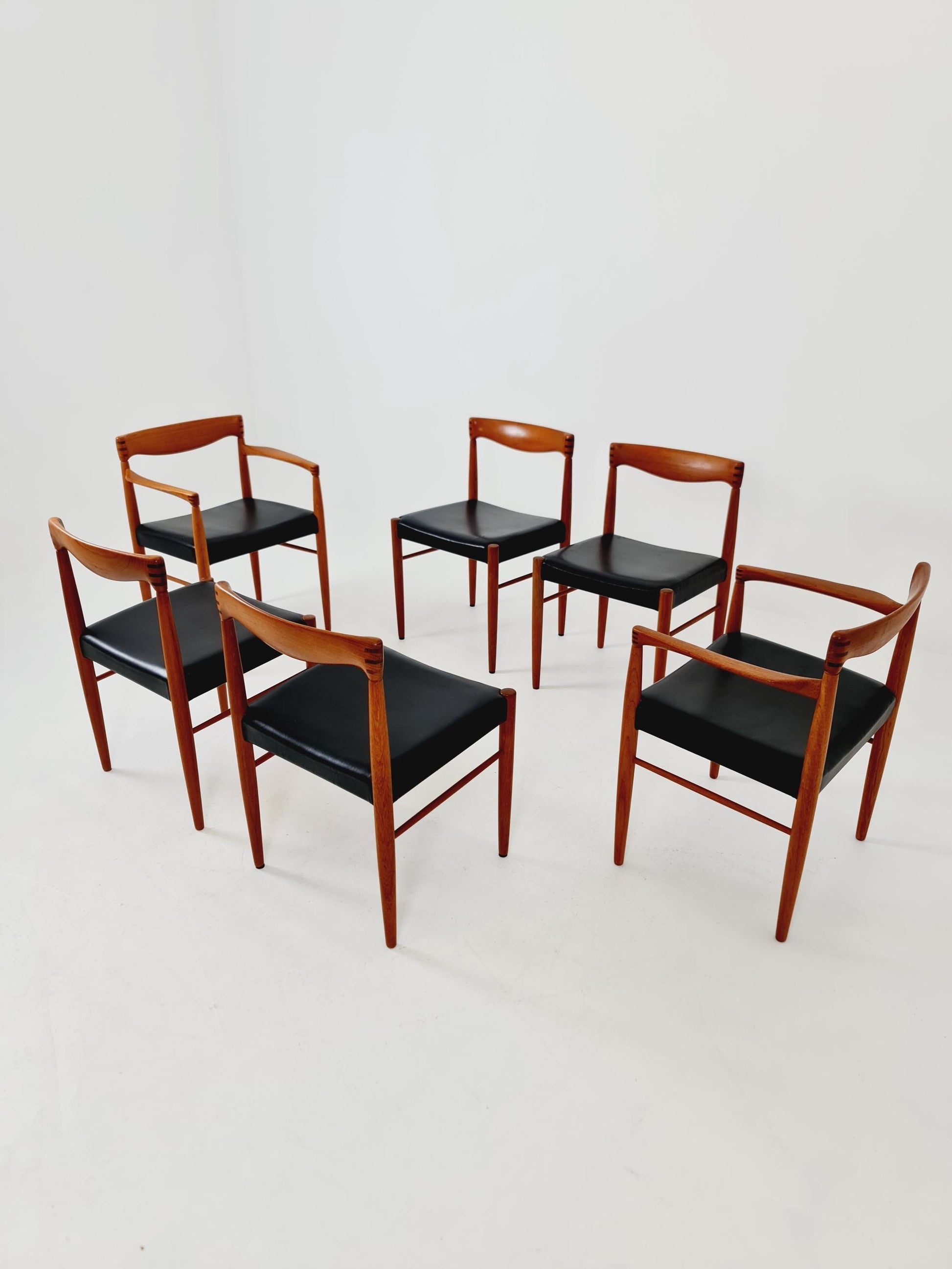 Danish teak dining chairs by H. W. Klein for Bramin, 1960s, set of 6