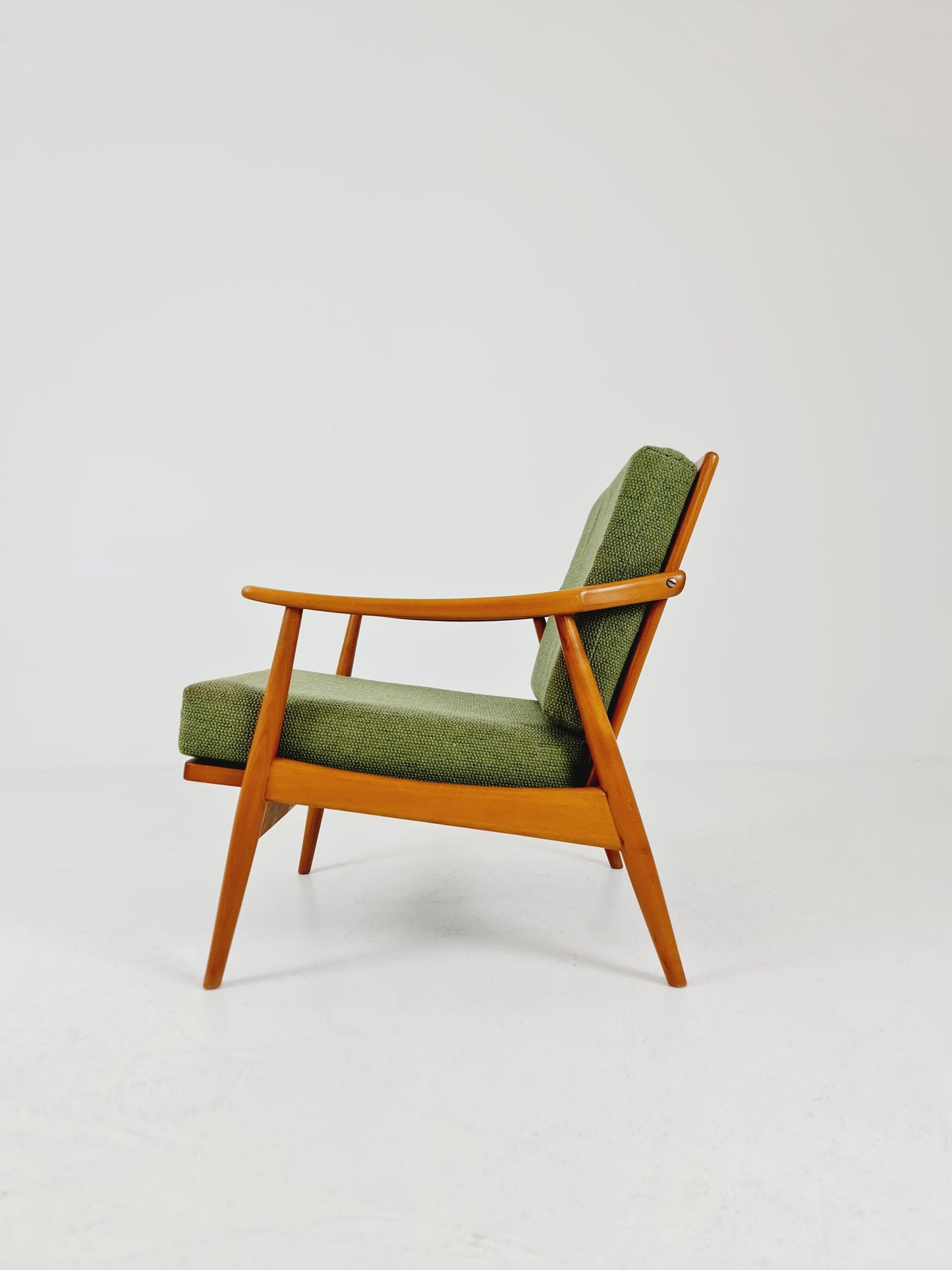 Rare Mid-century vintage Danish beech Lounge chair, 1960s