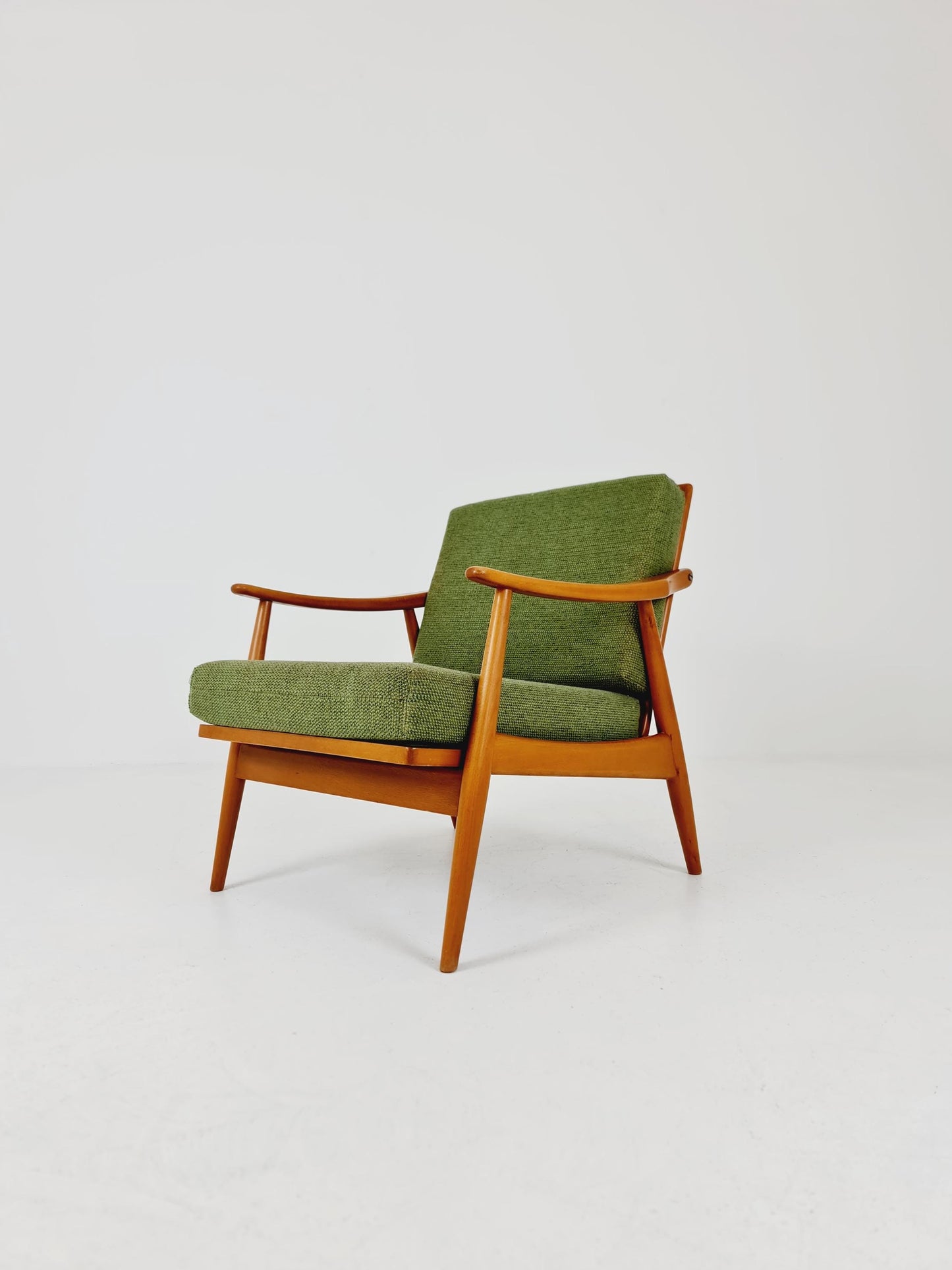 Rare Mid-century vintage Danish beech Lounge chair, 1960s