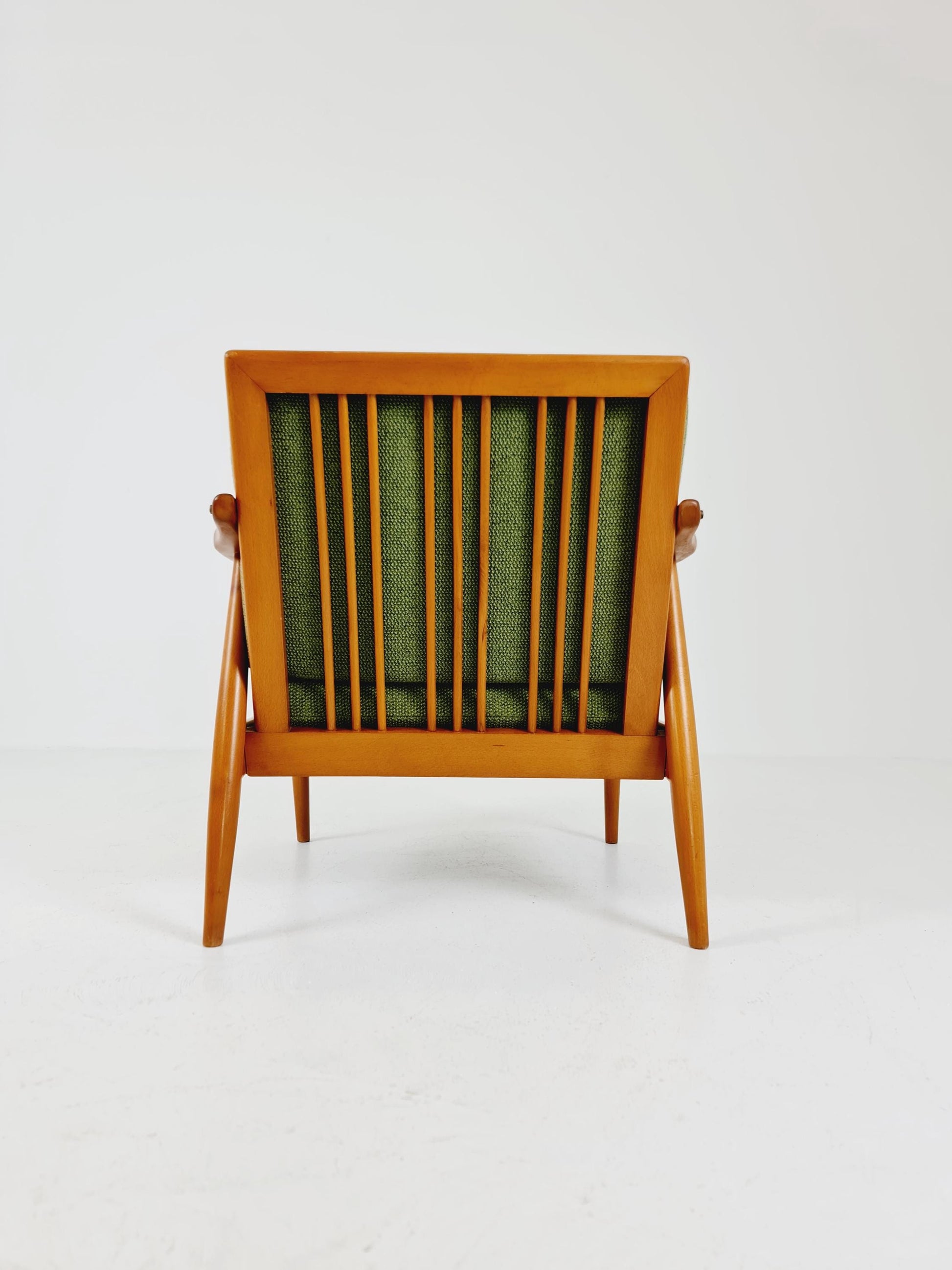 Rare Mid-century vintage Danish beech Lounge chair, 1960s
