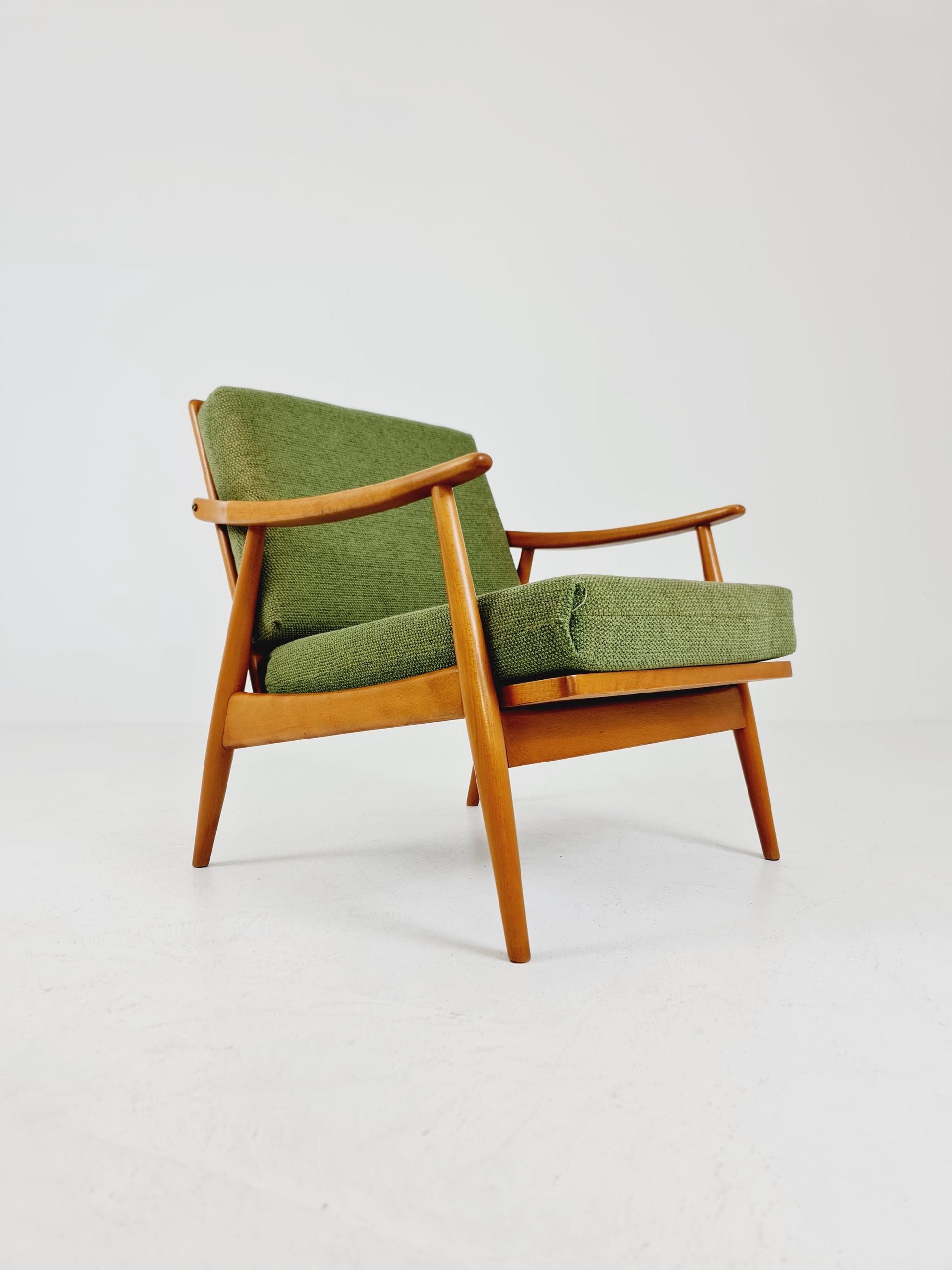 Rare Mid-century vintage Danish beech Lounge chair, 1960s