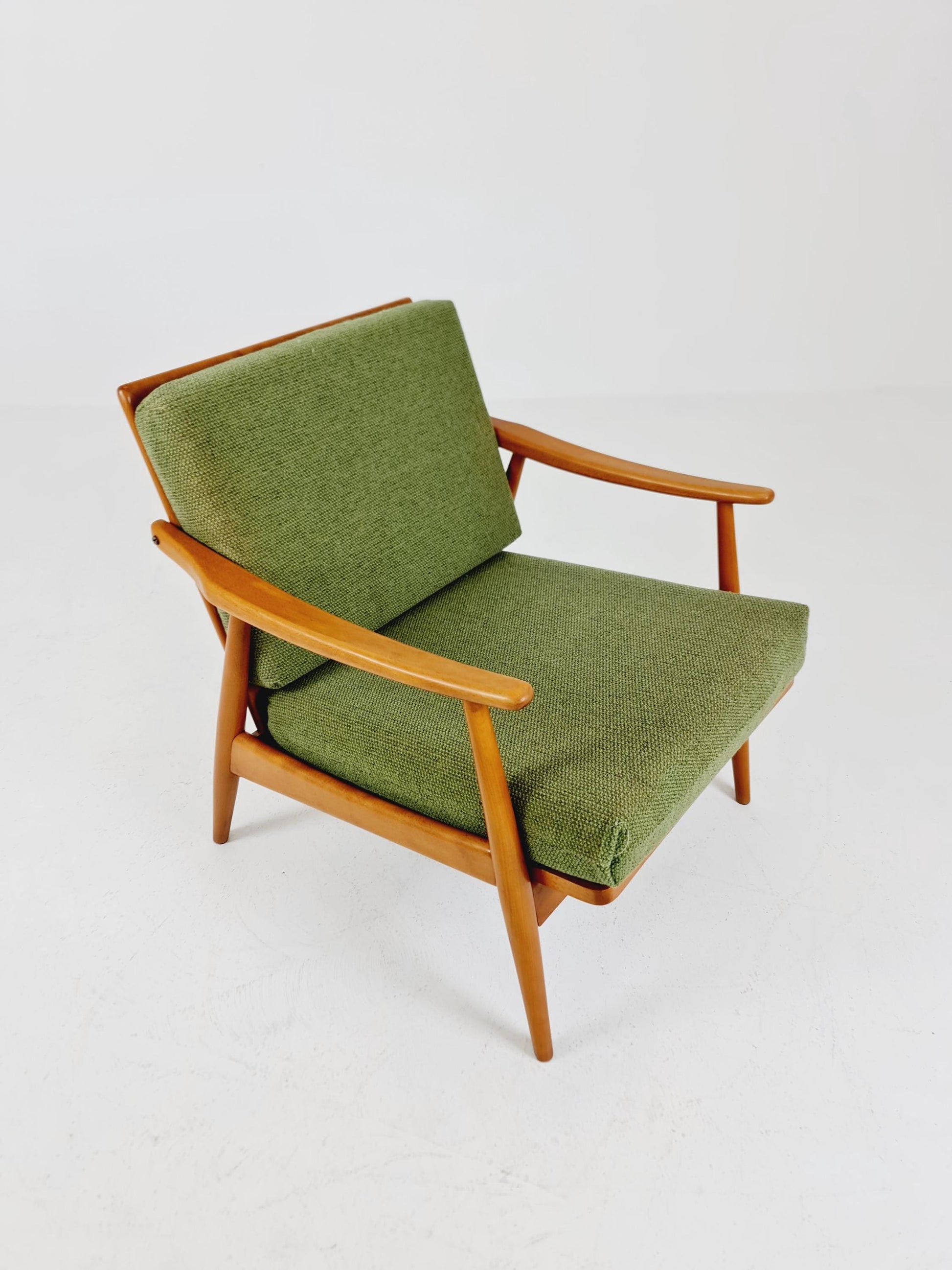 Rare Mid-century vintage Danish beech Lounge chair, 1960s