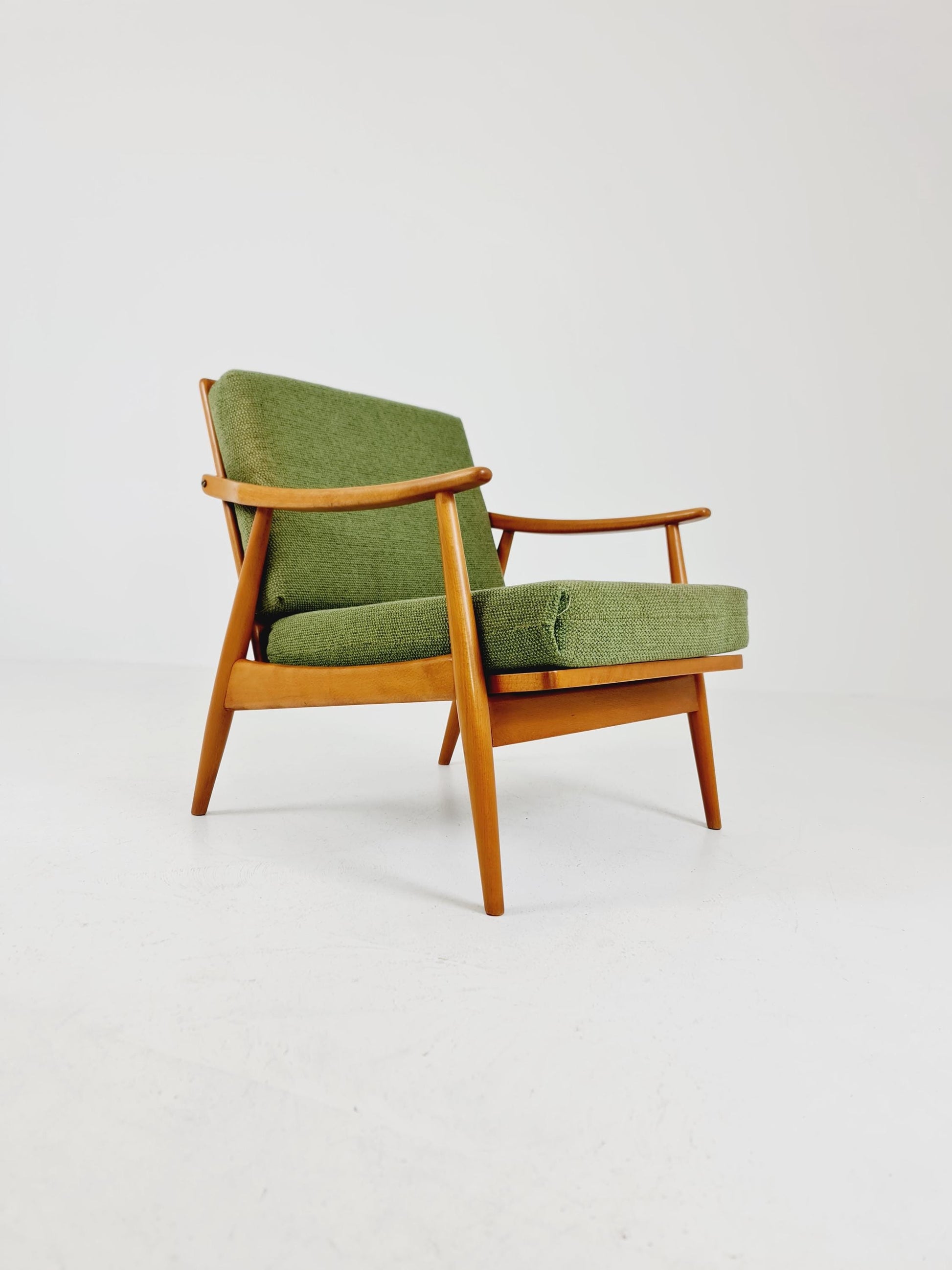 Rare Mid-century vintage Danish beech Lounge chair, 1960s