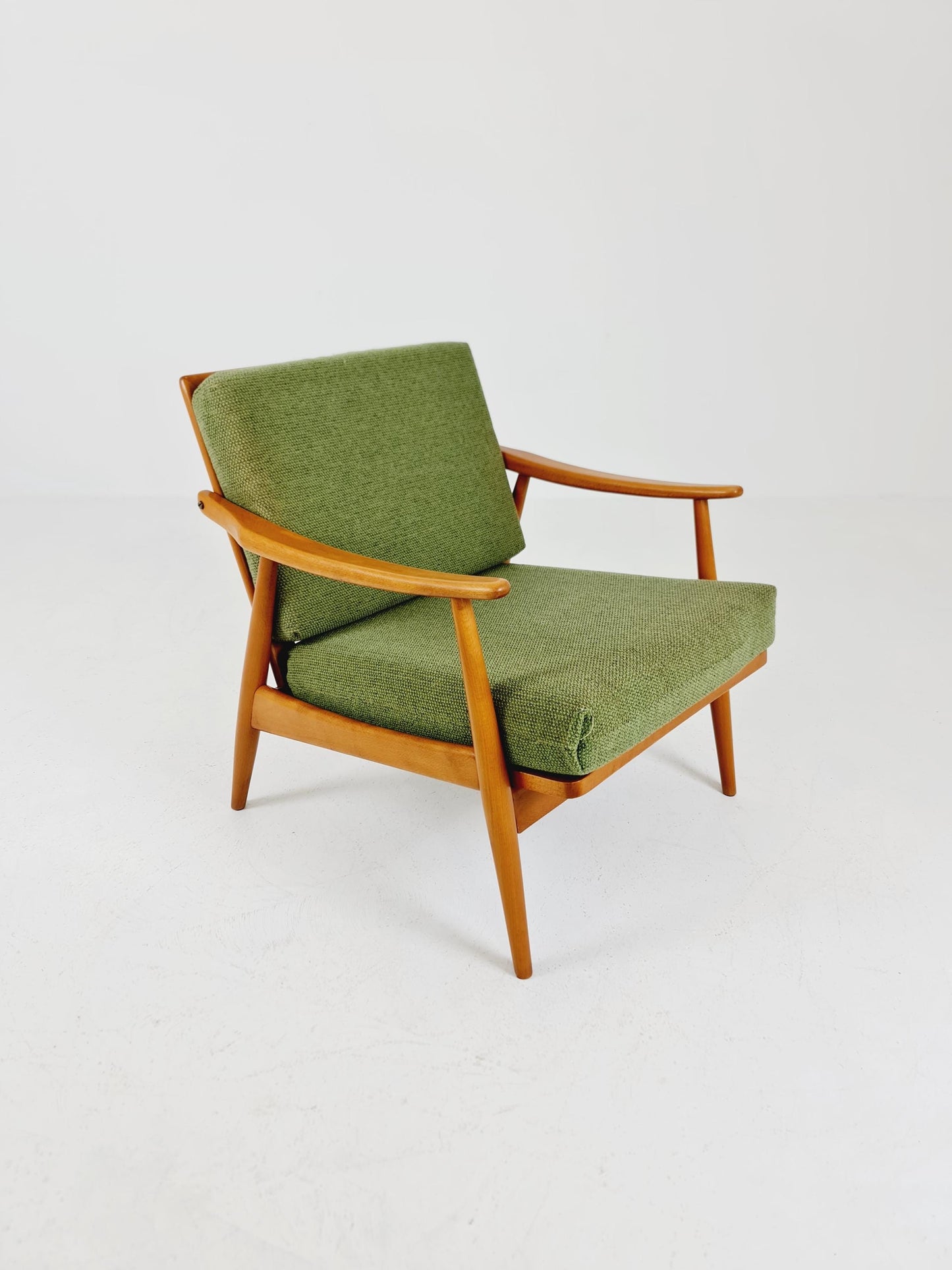 Rare Mid-century vintage Danish beech Lounge chair, 1960s