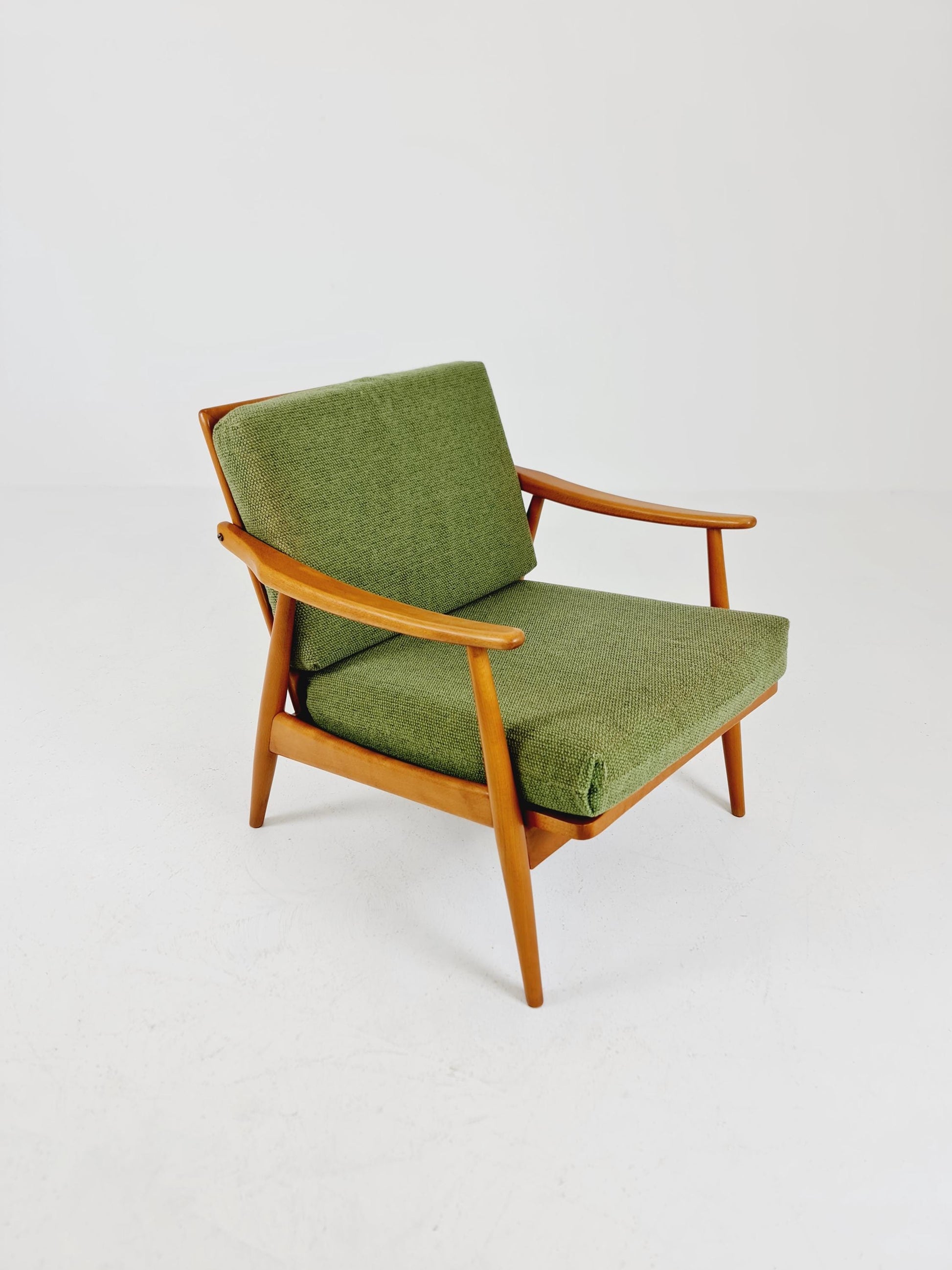 Rare Mid-century vintage Danish beech Lounge chair, 1960s