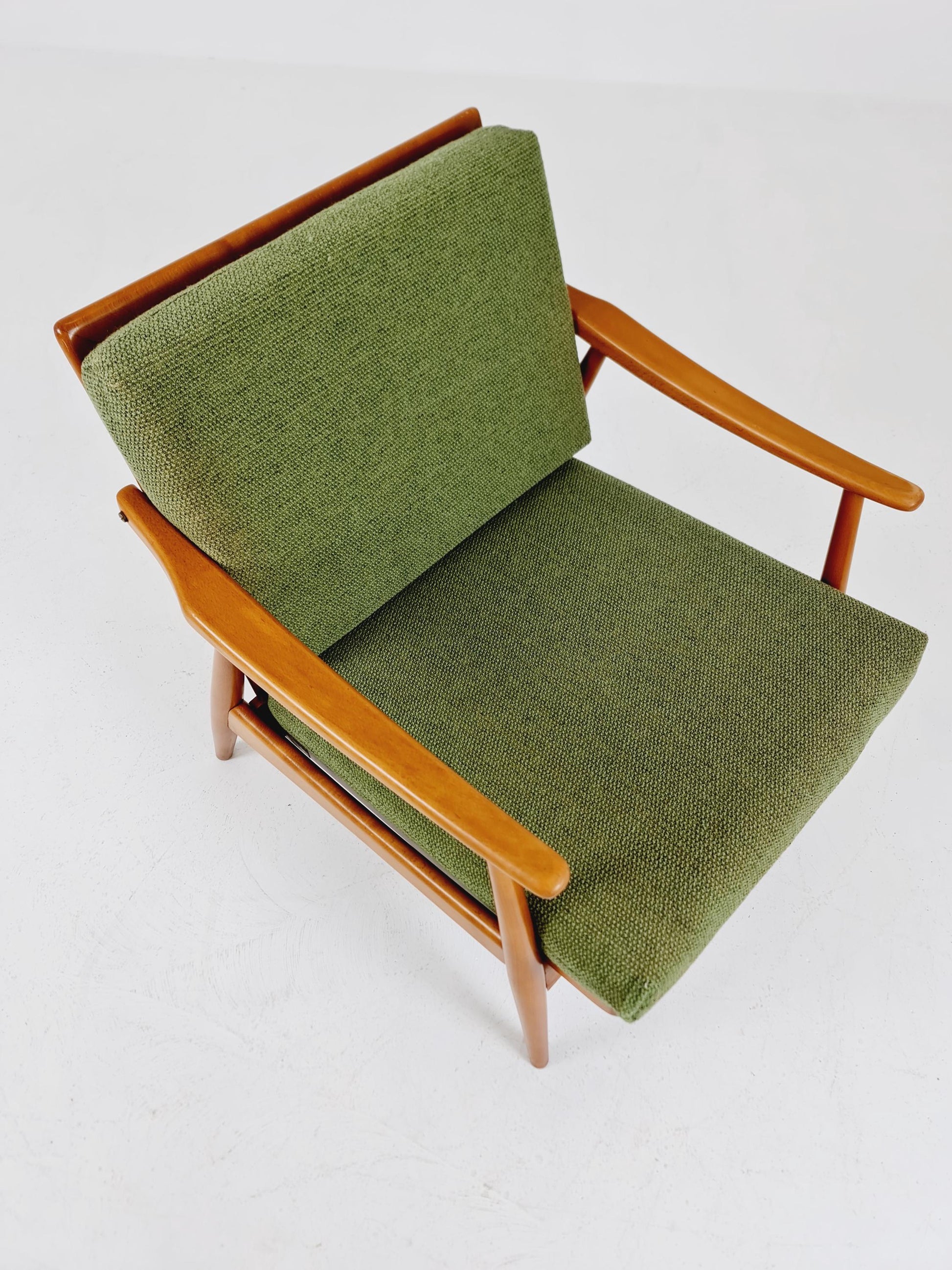 Rare Mid-century vintage Danish beech Lounge chair, 1960s
