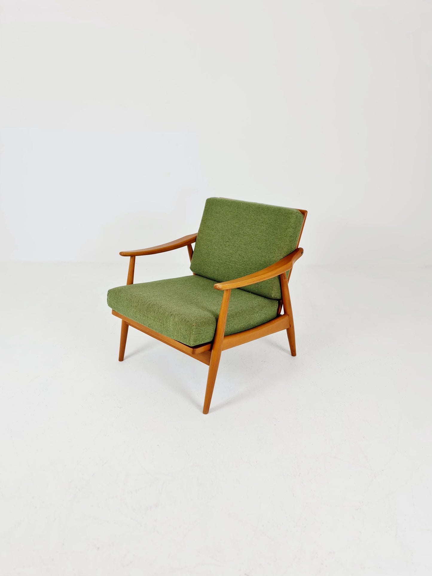 Rare Mid-century vintage Danish beech Lounge chair, 1960s