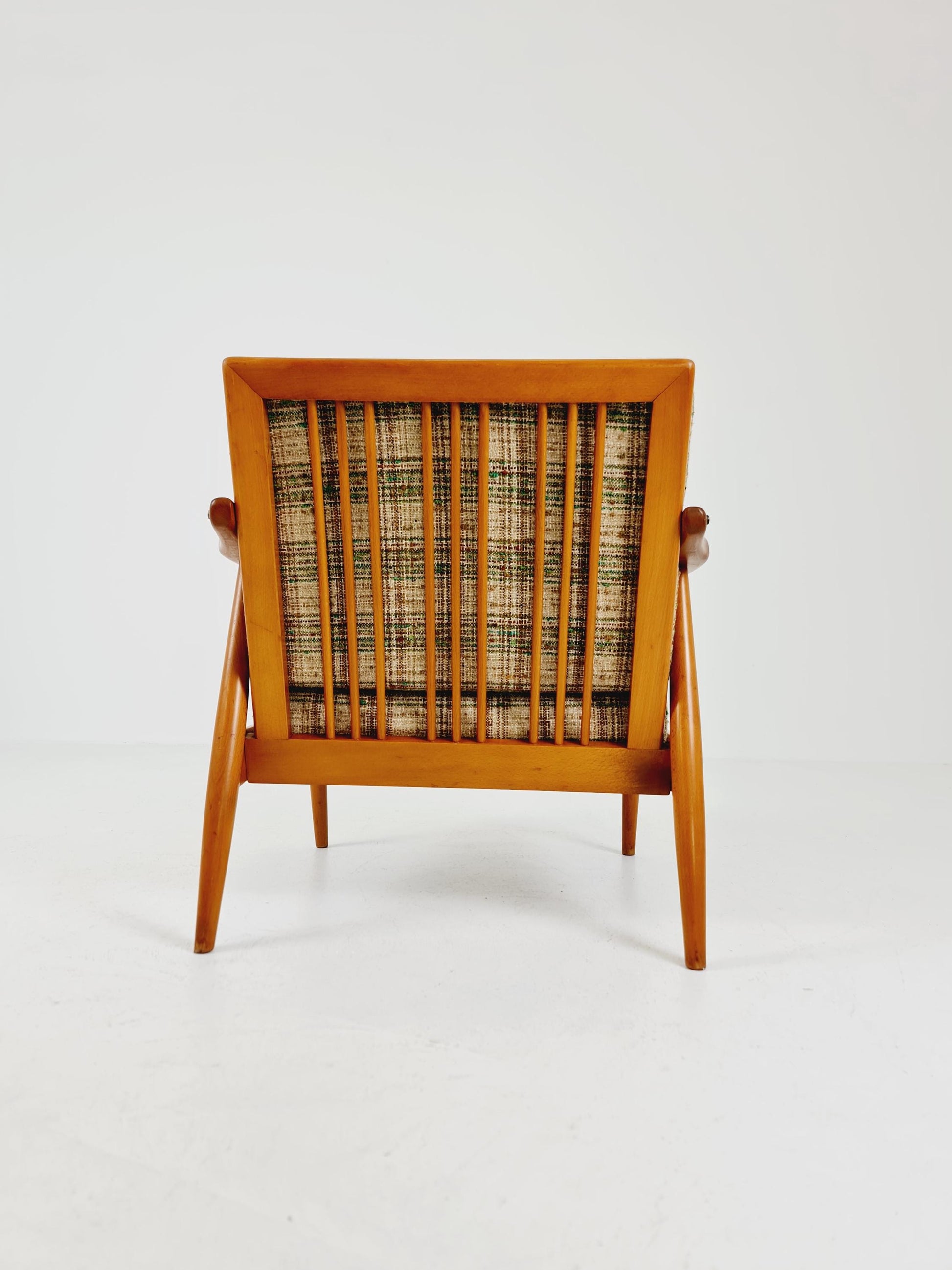 Rare Mid-century vintage Danish beech Lounge chair, 1960s