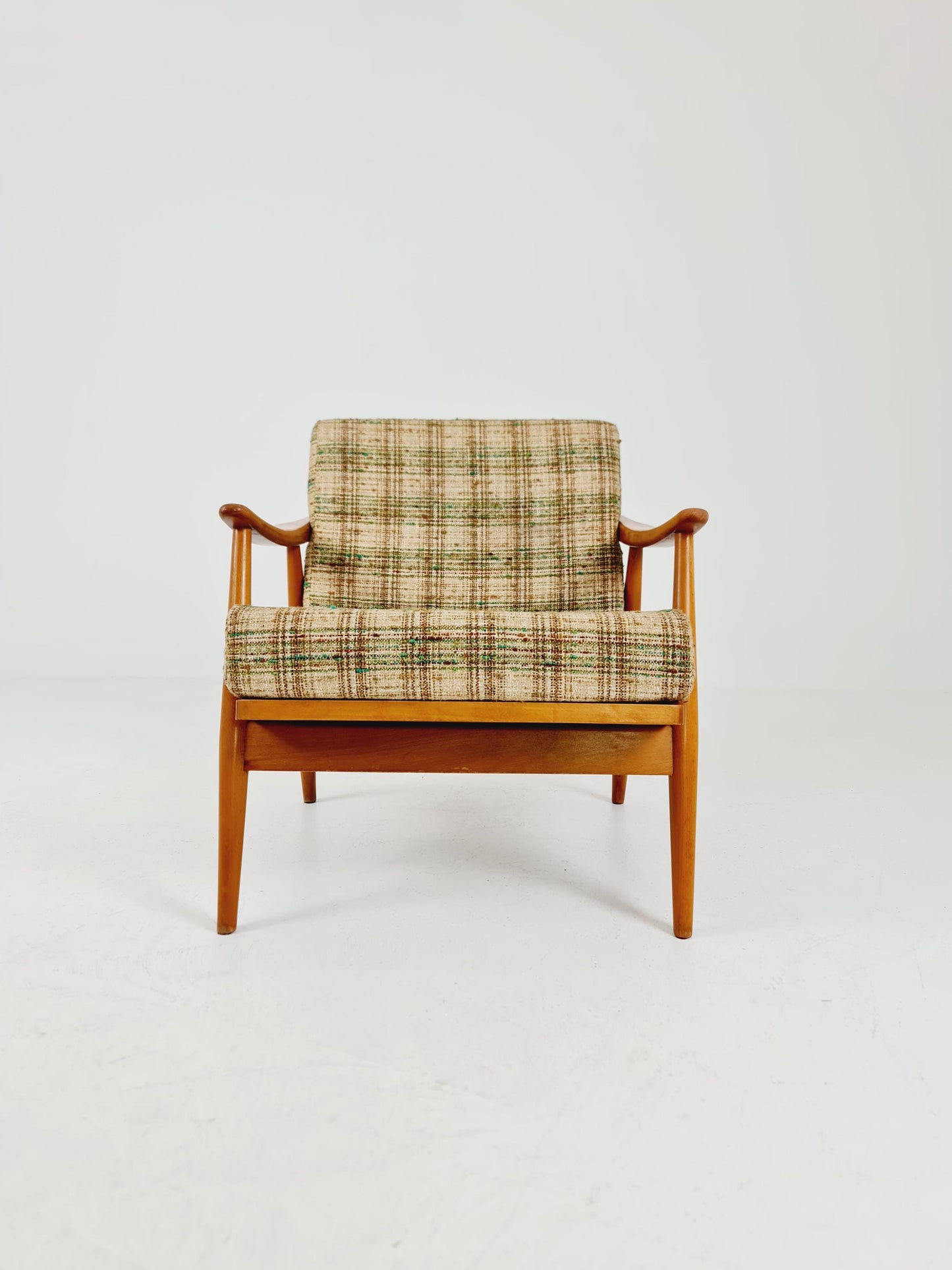 Rare Mid-century vintage Danish beech Lounge chair, 1960s