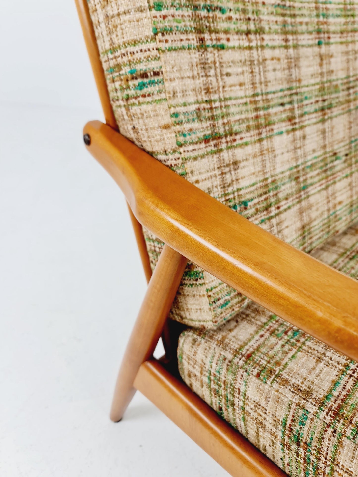 Rare Mid-century vintage Danish beech Lounge chair, 1960s