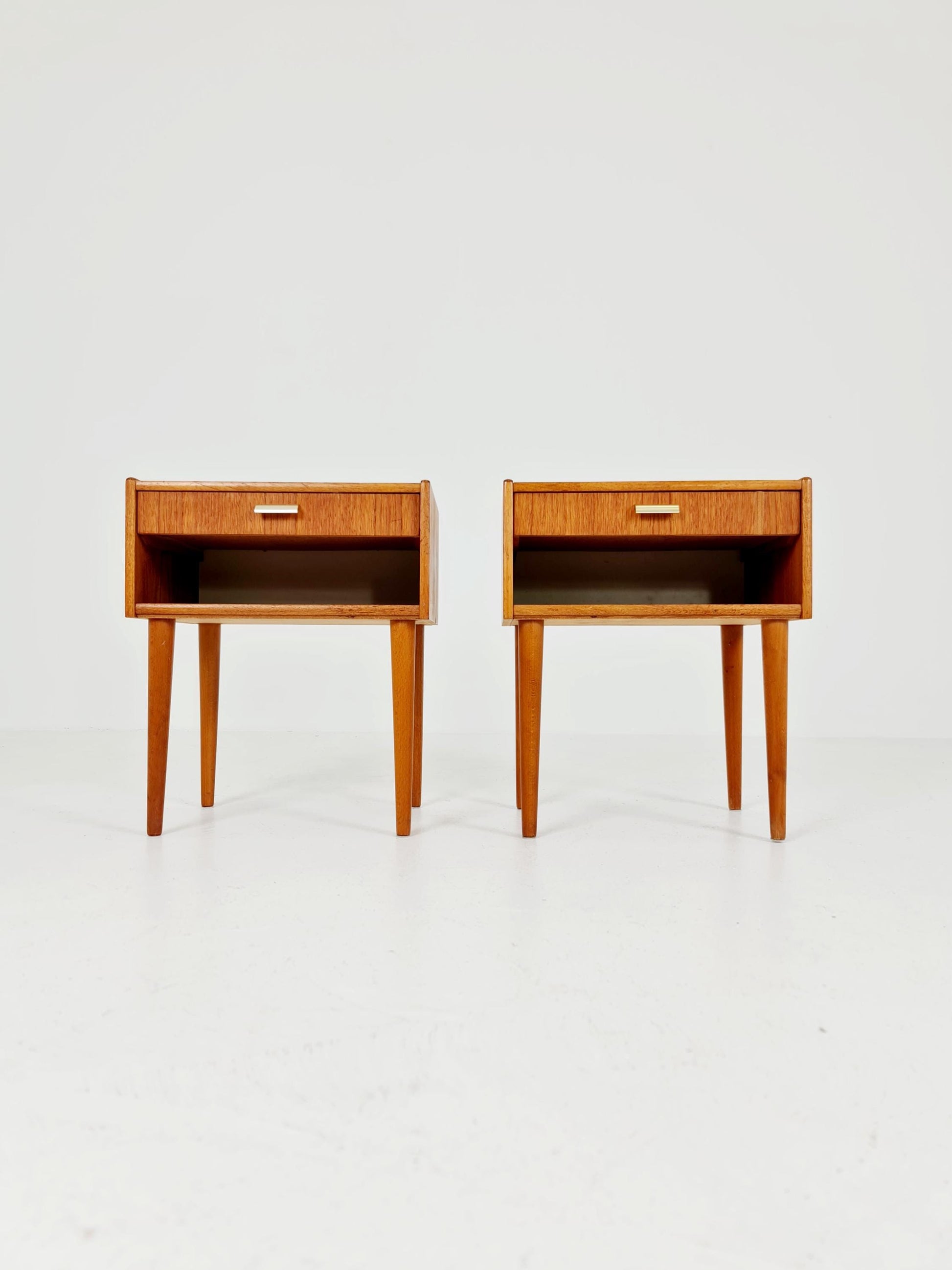 Mid century Danish teak side tables/ Bedside tables/ Nightstands, Denmark, 1960s, set of 2