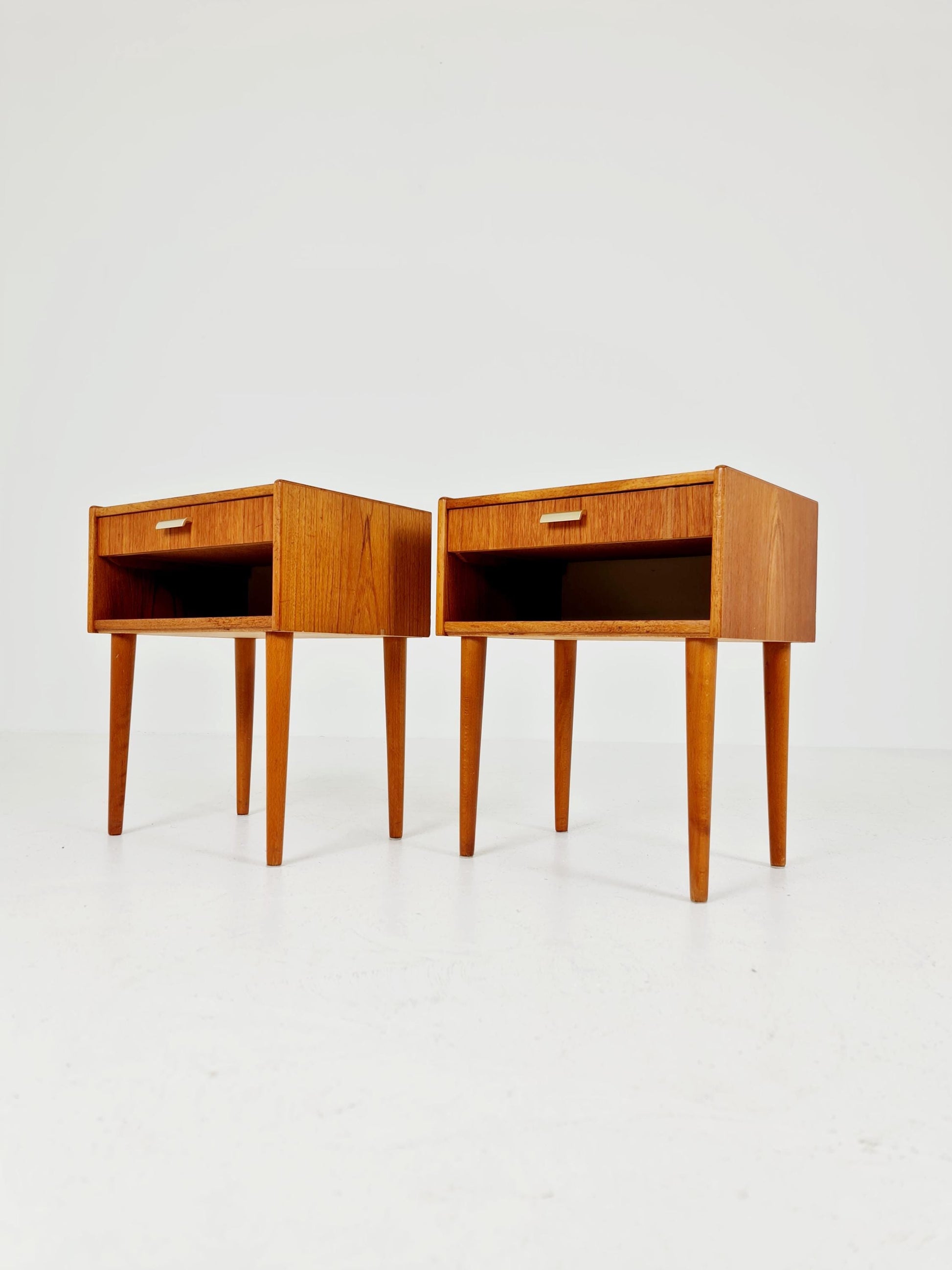 Mid century Danish teak side tables/ Bedside tables/ Nightstands, Denmark, 1960s, set of 2